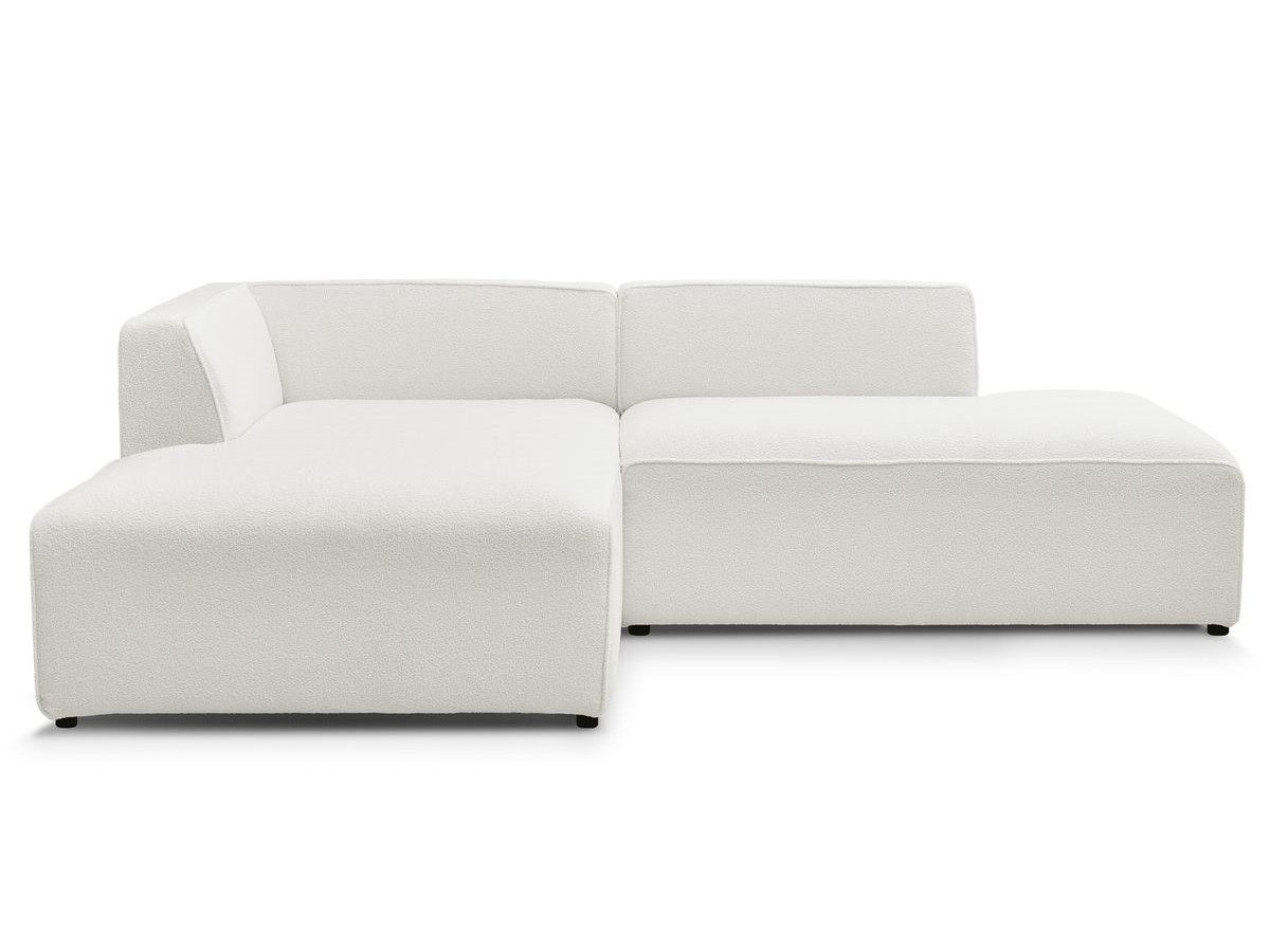 Bobochic Megeve Ecksofa Bouclé-Stoff Weiß Ecke links