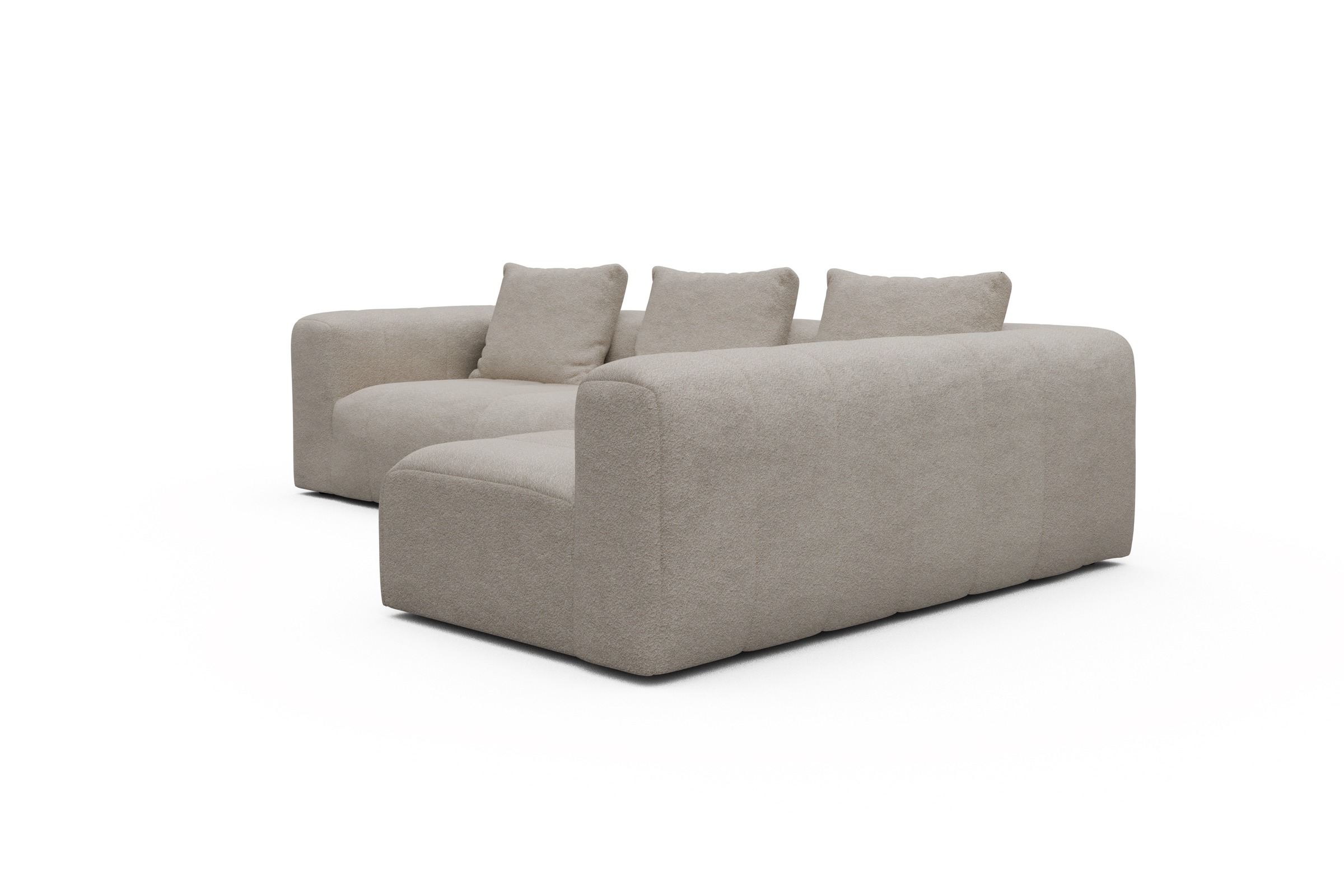 Ecksofa Hugo 2x 2,5-Sitzer Armlehne links Aivi-Lace-Beige