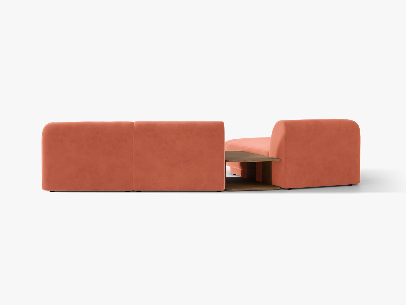 Micadoni Modulares Sofa Miley mit Recamiere 3-Sitzer Links Samt Venus Koralle