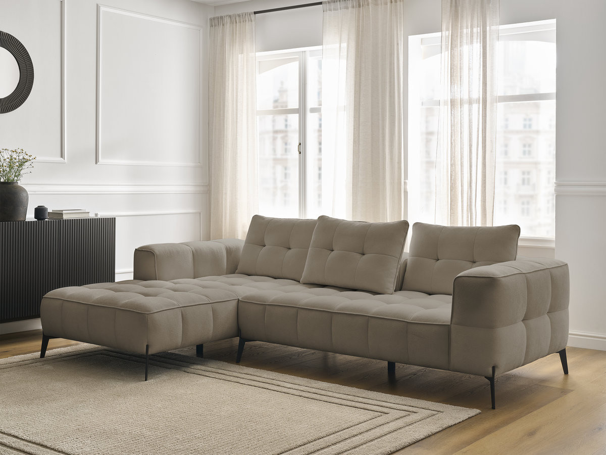 Bobochic Anis Ecksofa Strukturstoff Taupe Ecke links