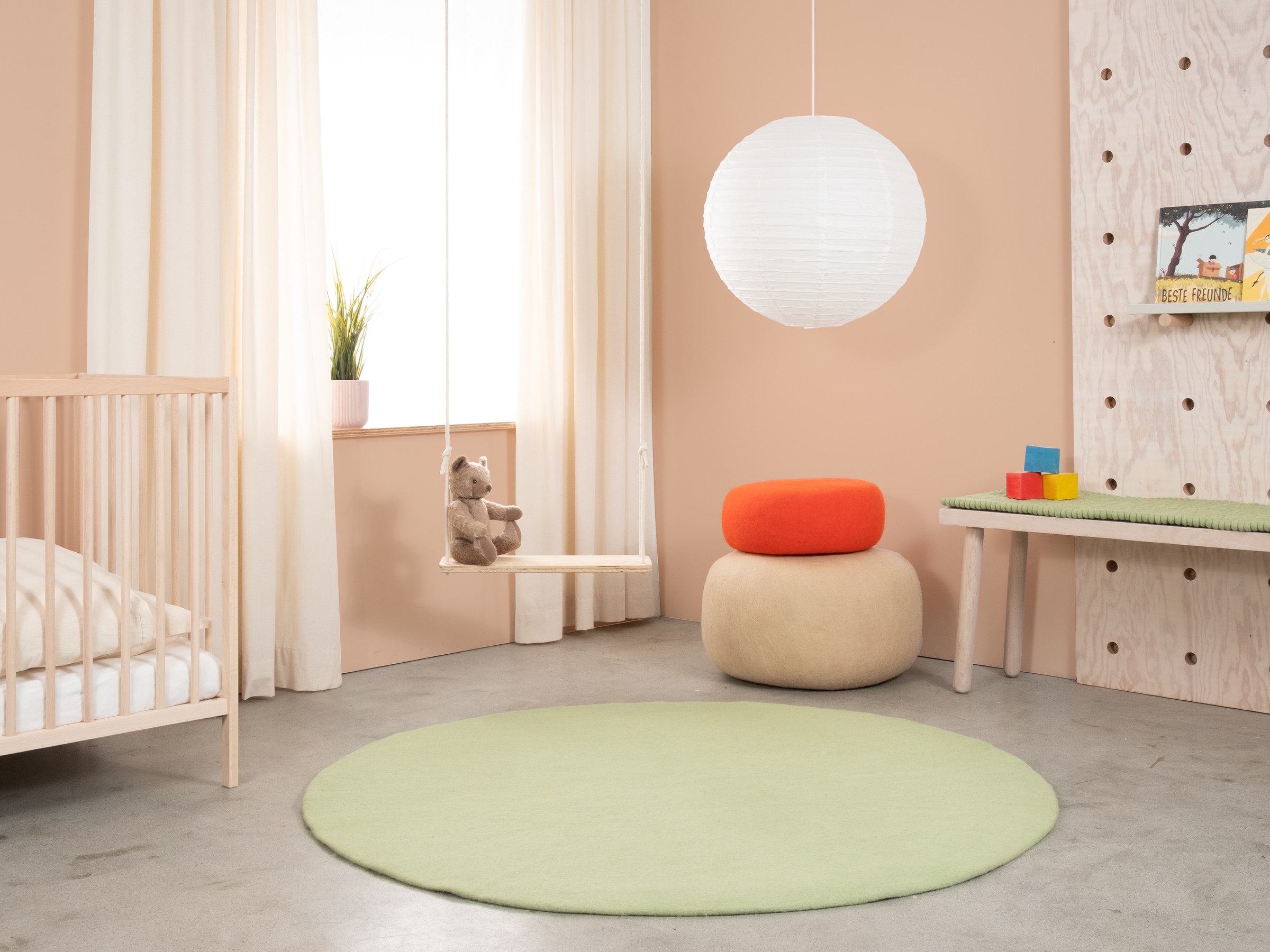 myfelt Lasse Filzteppich Hellgrün rund Ø 50 cm
