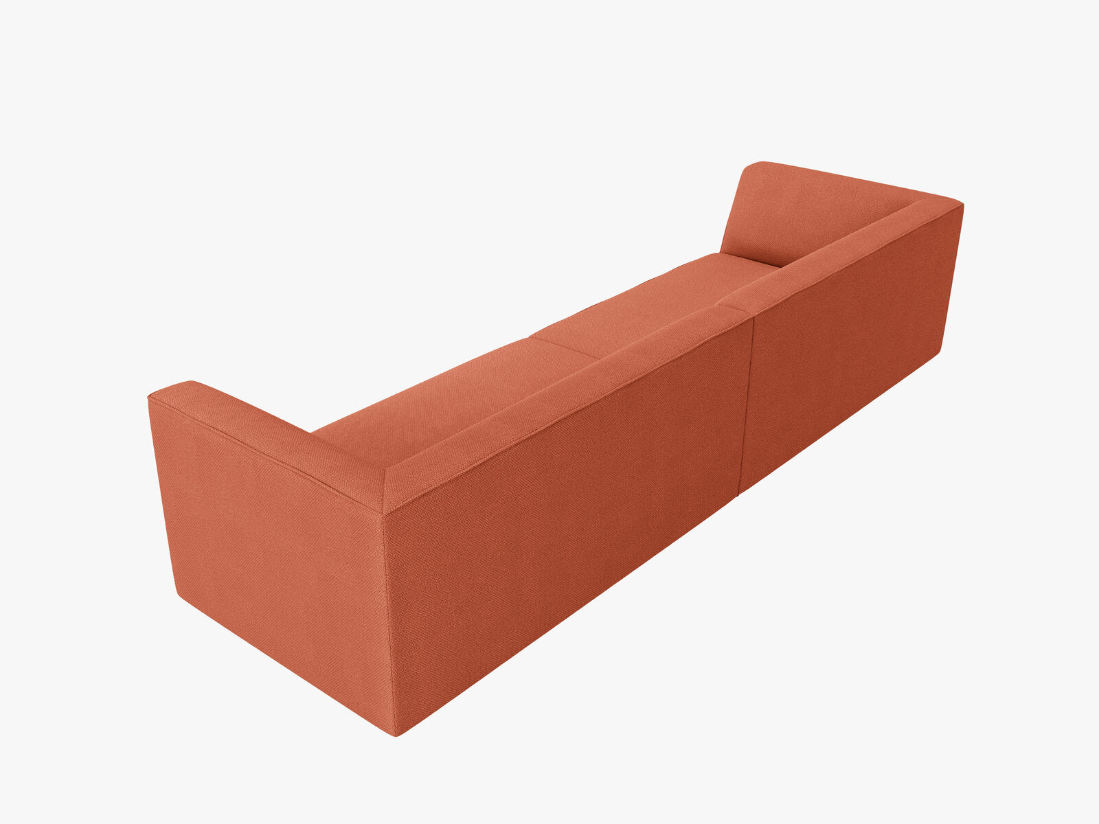Micadoni Sofa Ruby 4-Sitzer Strukturierter Stoff Koralle