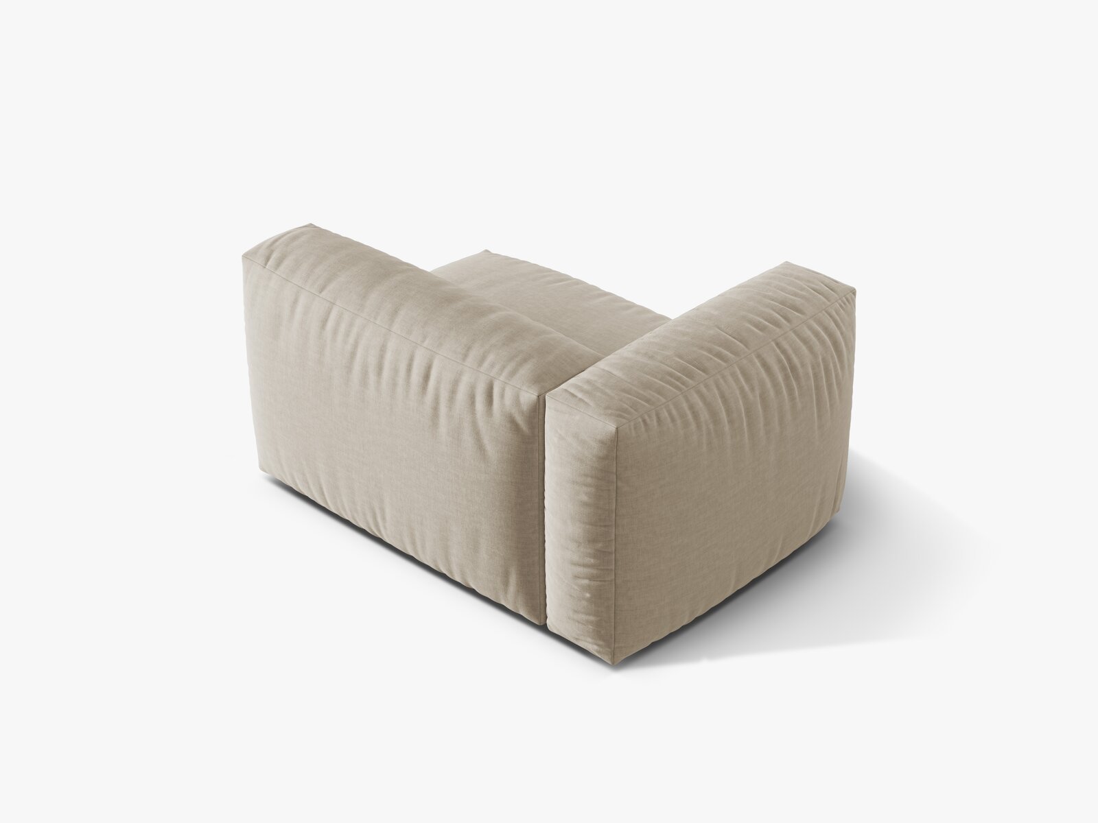Micadoni Eckmodul Martina 1-Sitzer Links Strukturierter Stoff Boston Helles Beige