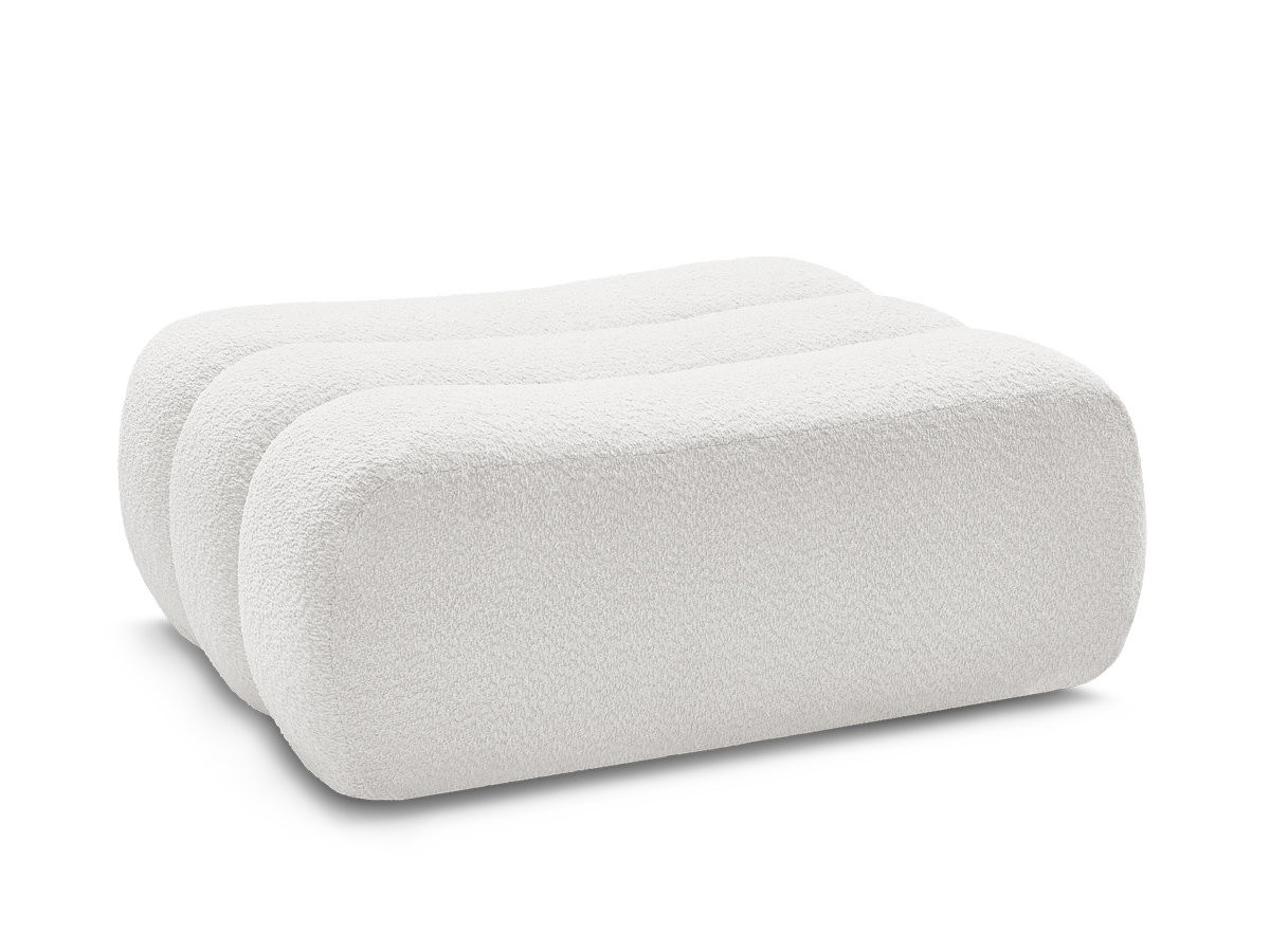 Bobochic Azra Pouf Bouclé-Stoff Weiß