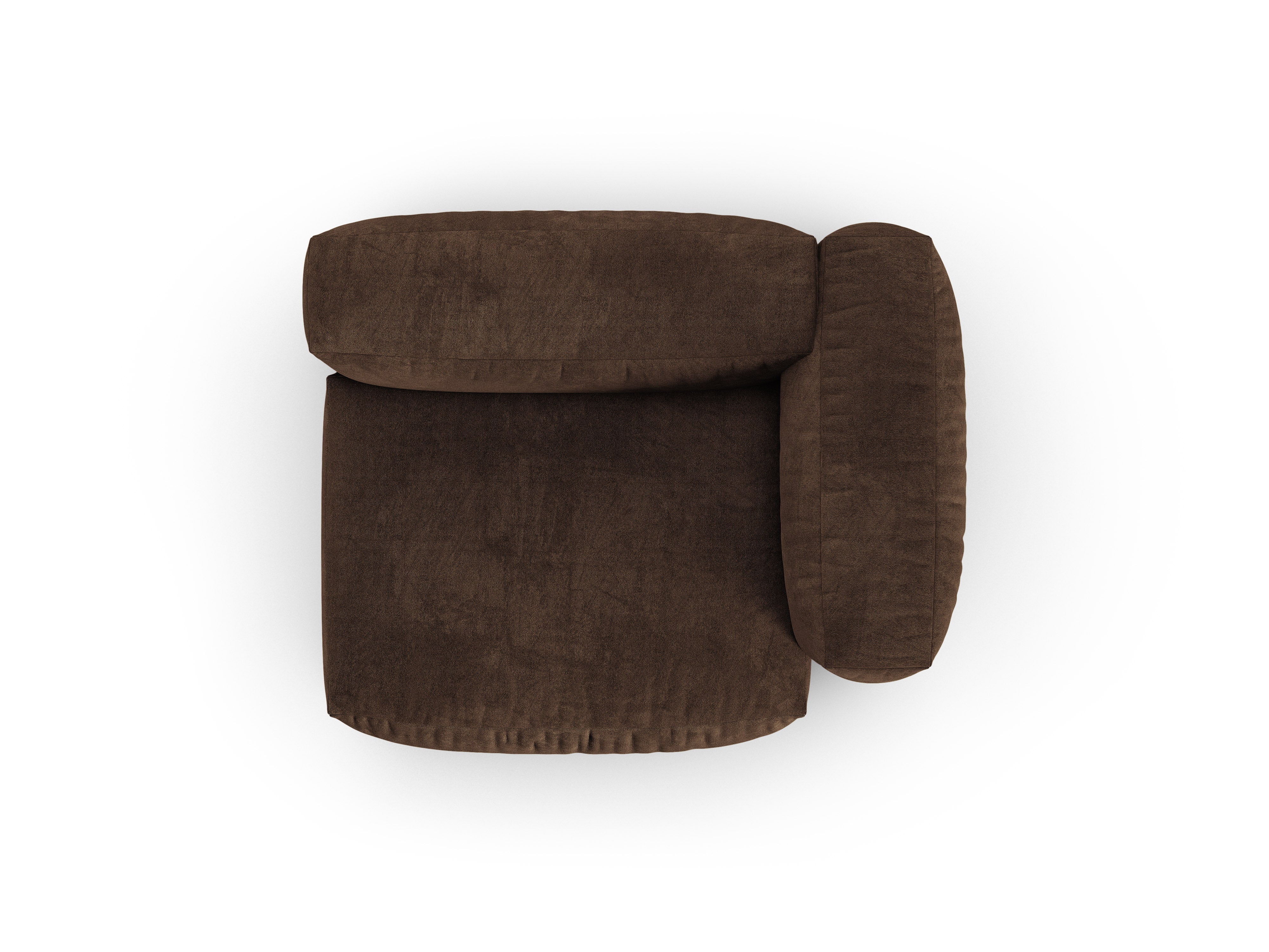 Micadoni Eckmodul mit Armlehne Martina 1-Sitzer 90cm Sitztiefe Samt Vogue Schokolade Rechts