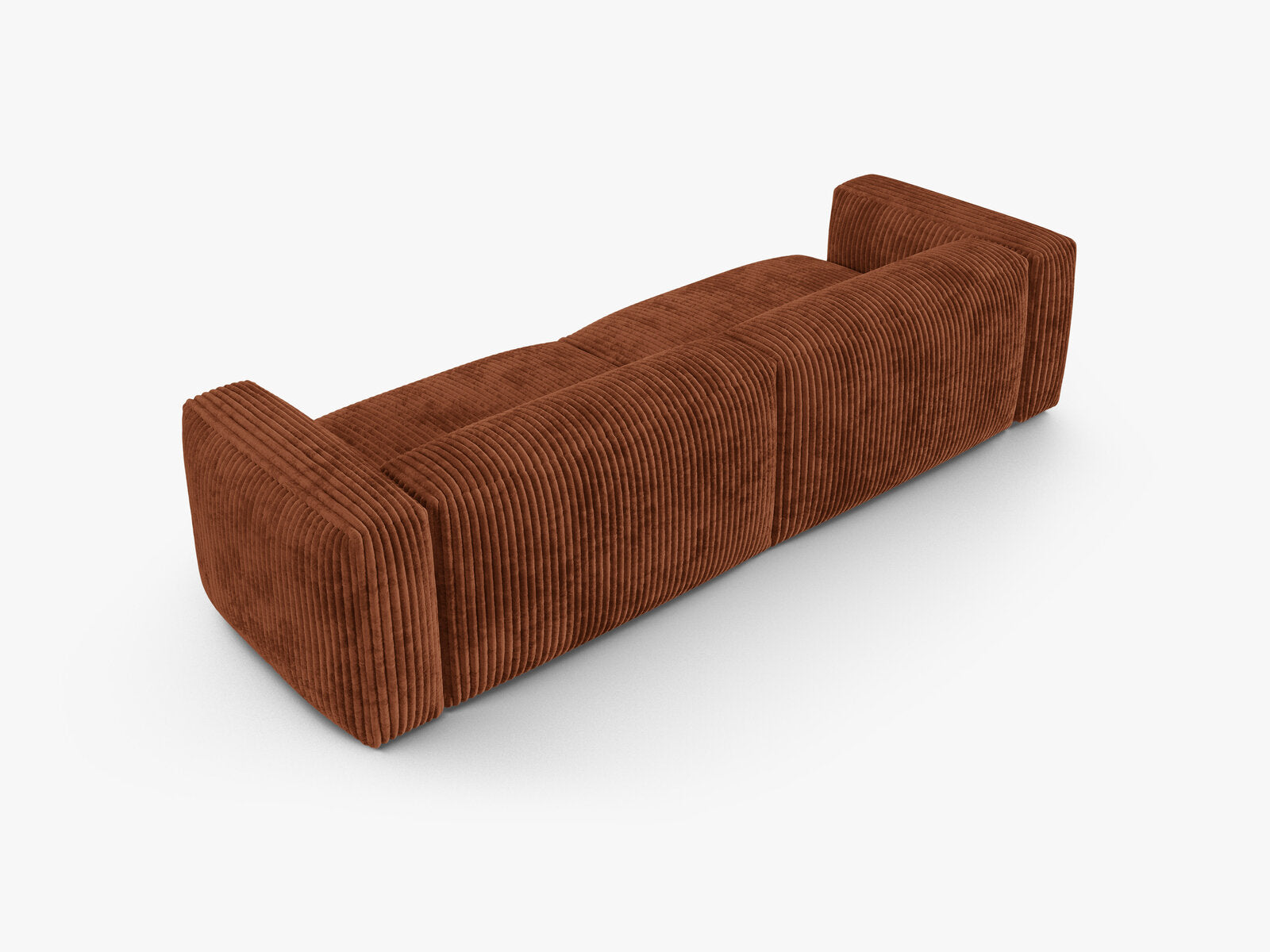 Micadoni Sofa Martina 4-Sitzer 90cm Sitztiefe Kord Tilia Ziegel