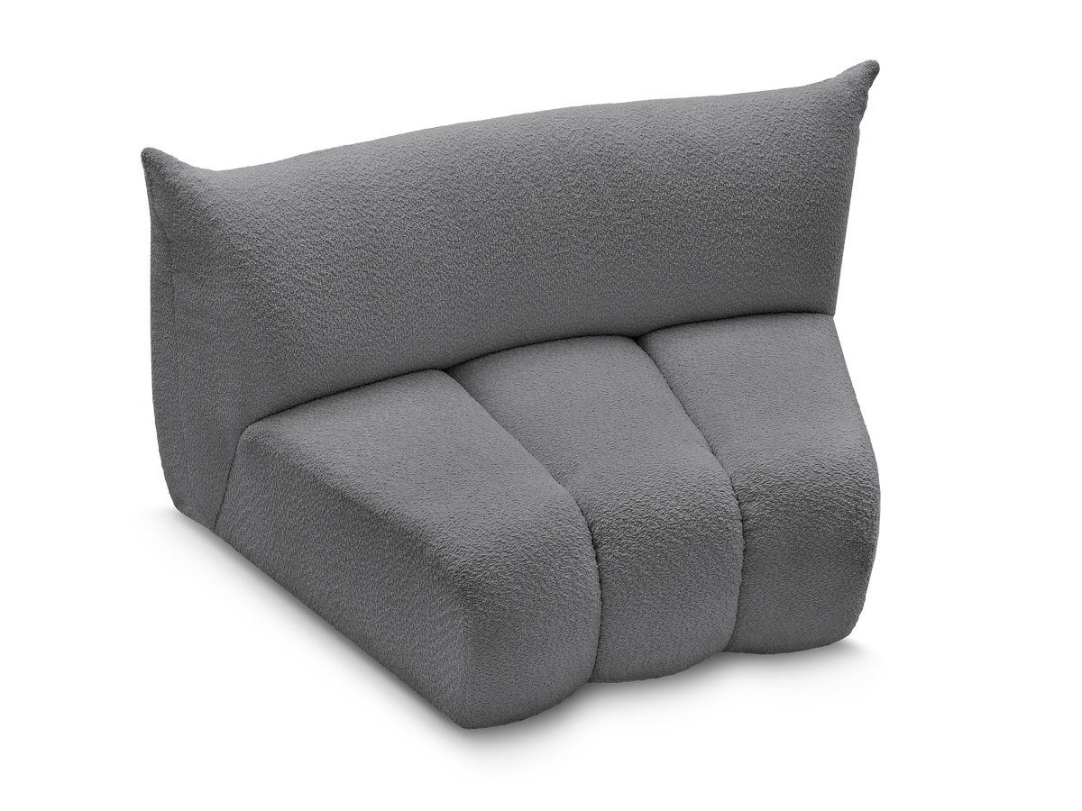 Bobochic Azra Sofamodul 1-Sitzer Bouclé-Stoff Dunkelgrau