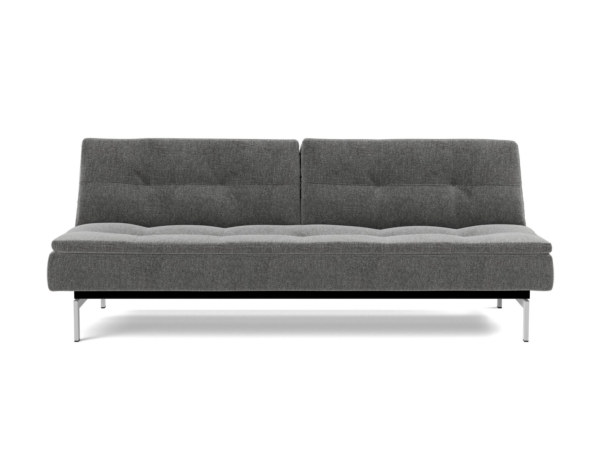 Schlafsofa Dublexo Strukturierter Stoff Twist 563-Charcoal Beine Chrom