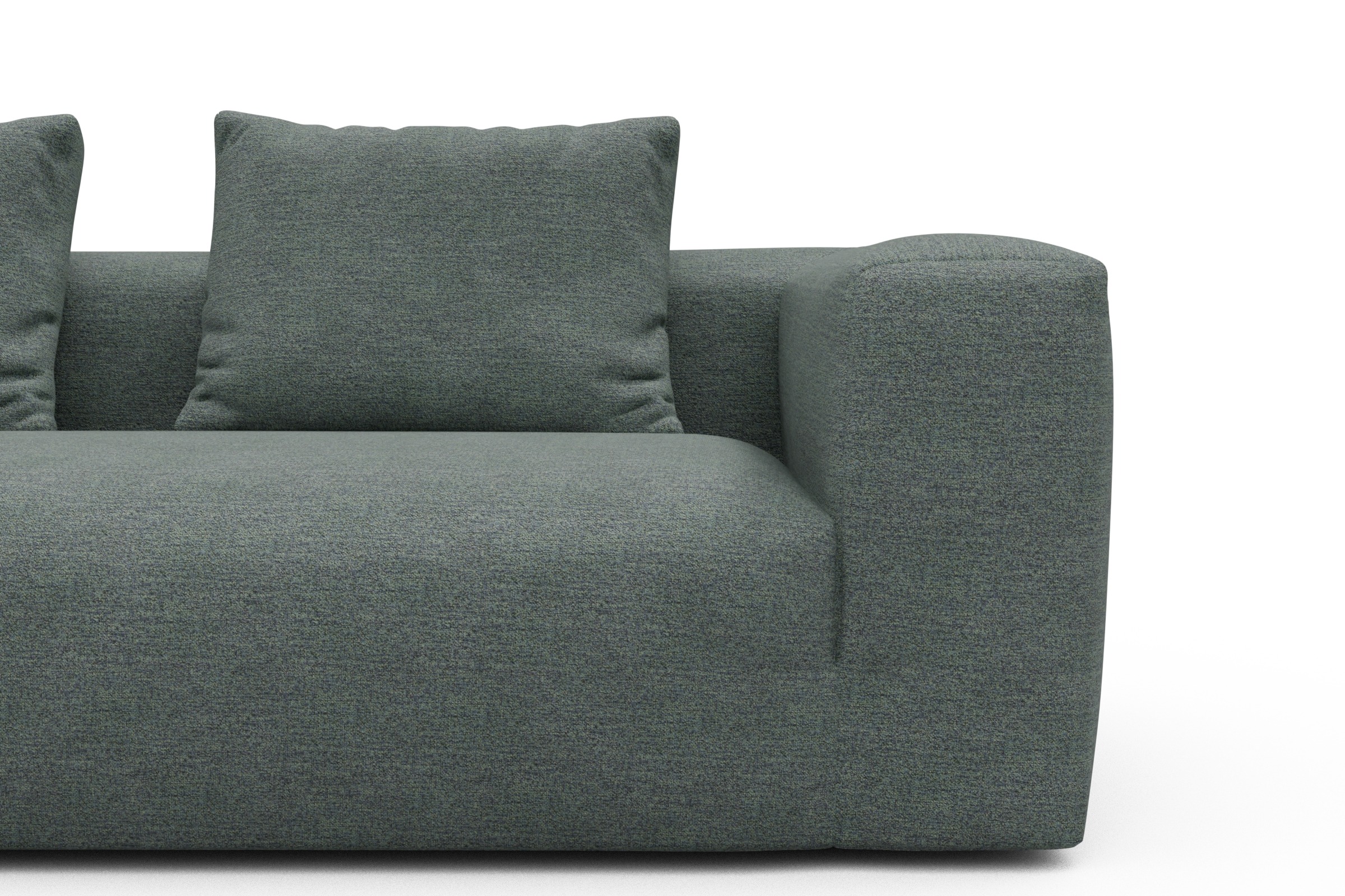 Wohnlandschaft Fred Chaiselongue links mit 2-Sitzer und lange Armlehne rechts Carreno-Ice-Blue