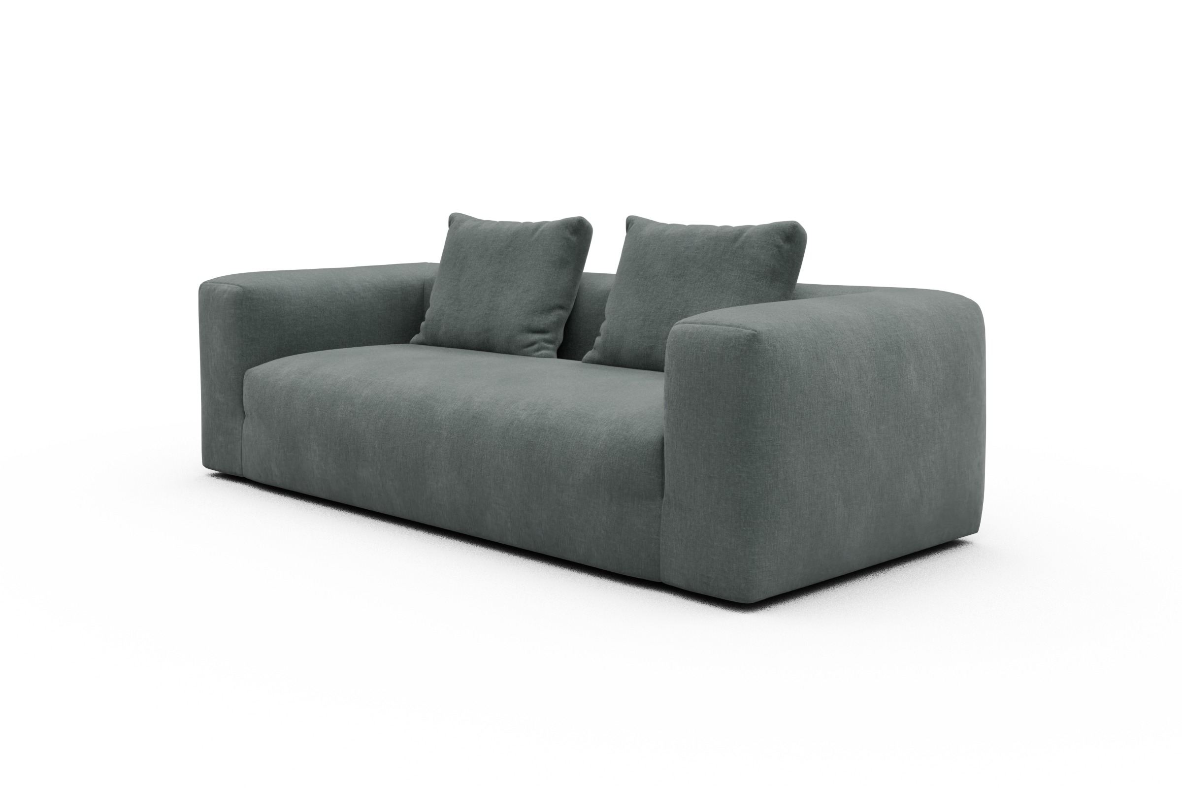 Sofa Fred 3-Sitzer Smooth-Silver-Grey