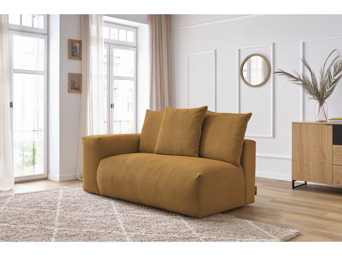 Bobochic Voltaire Sofamodul 2-Sitzer 178 × 100 cm Cordsamt Gelb Ecke links