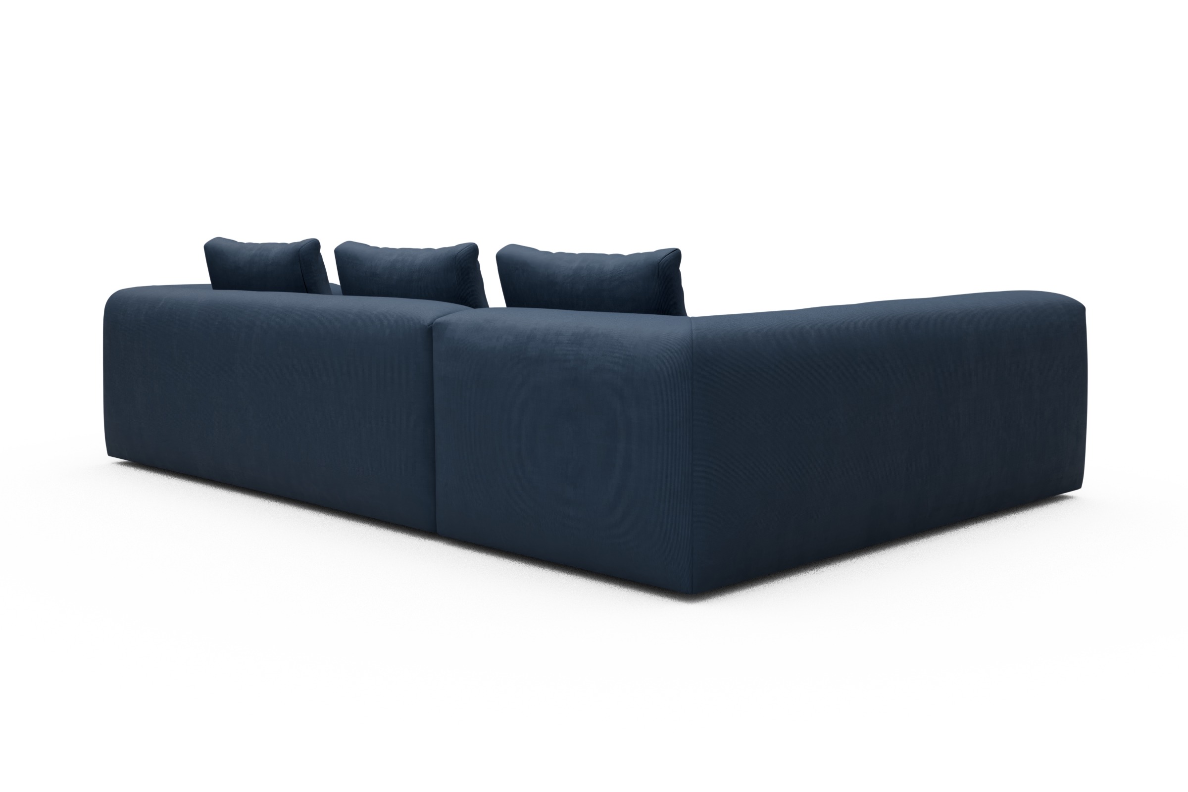 Ecksofa Fred 2x 2,5-Sitzer links offen Cordufine-Royal-Blue