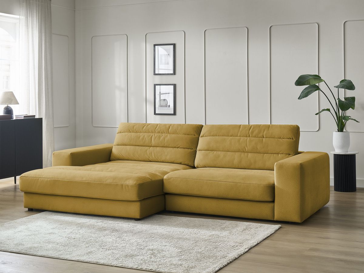 Bobochic Sierra Ecksofa Samt Gelb Ecke links
