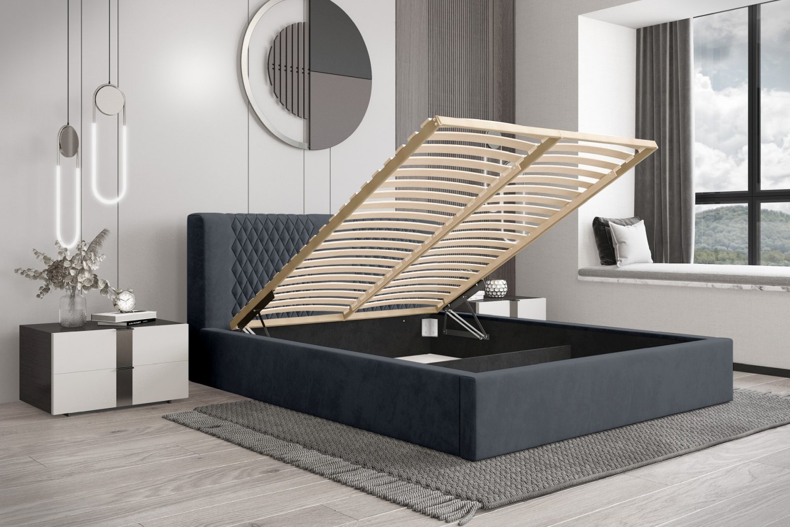 Polsterbett Orio Chenille 140x200 mit Holzrahmen Ditra-New 11