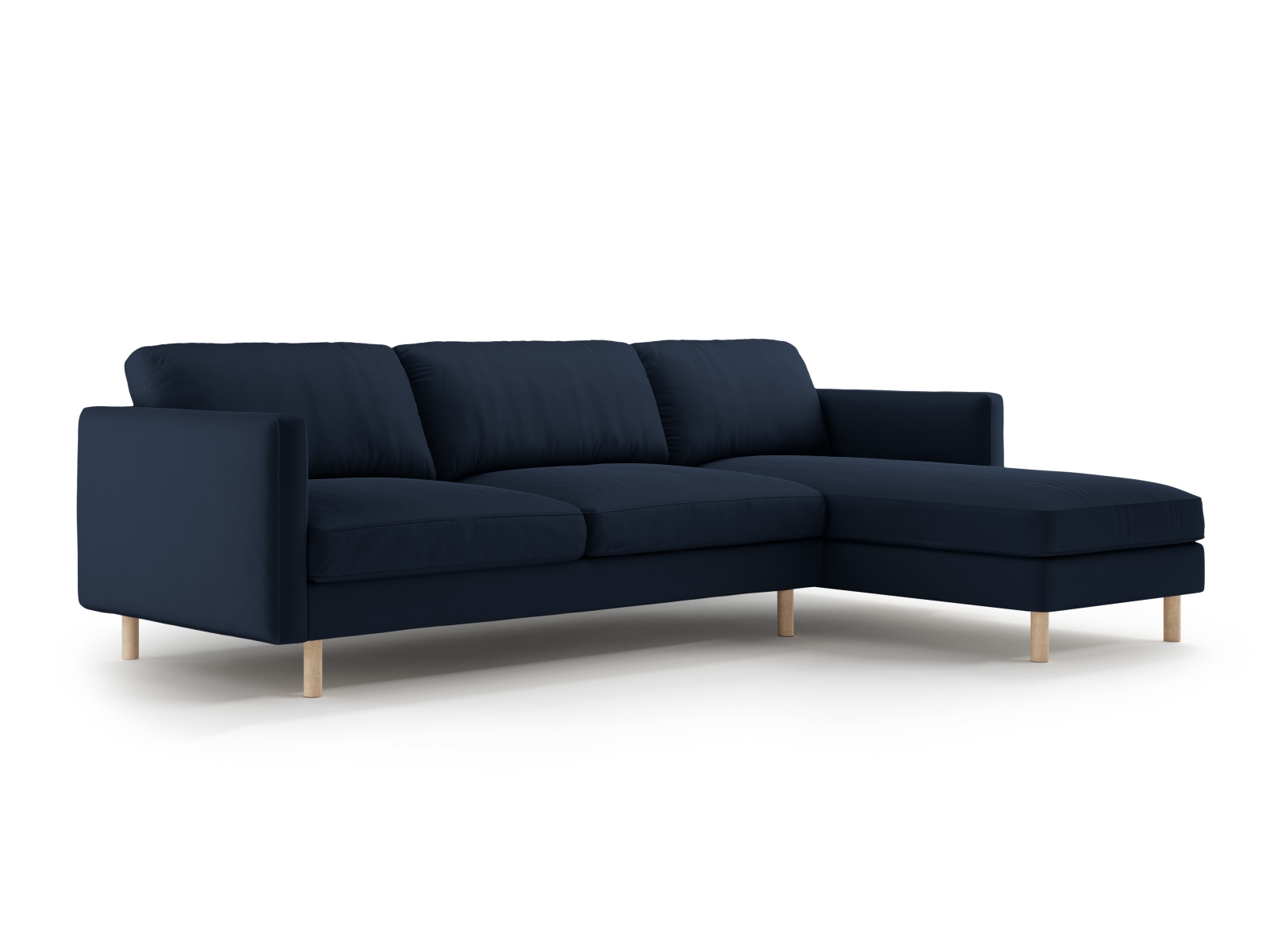 Micadoni Ecksofa Eden 4-Sitzer Rechts Samt Dunkelblau