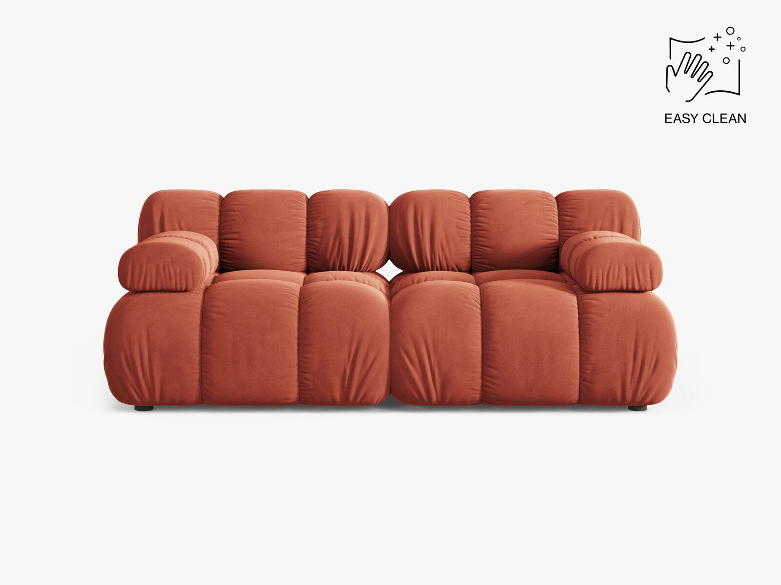 Micadoni Modulares Sofa Bellis 2-Sitzer Samt Venus Koralle
