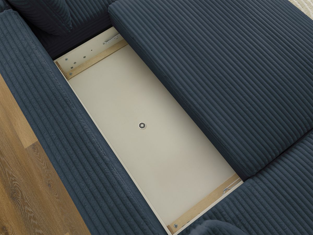 Bobochic Lucien Wohnlandschaft Breitcord weich Dunkelblau Ecke links