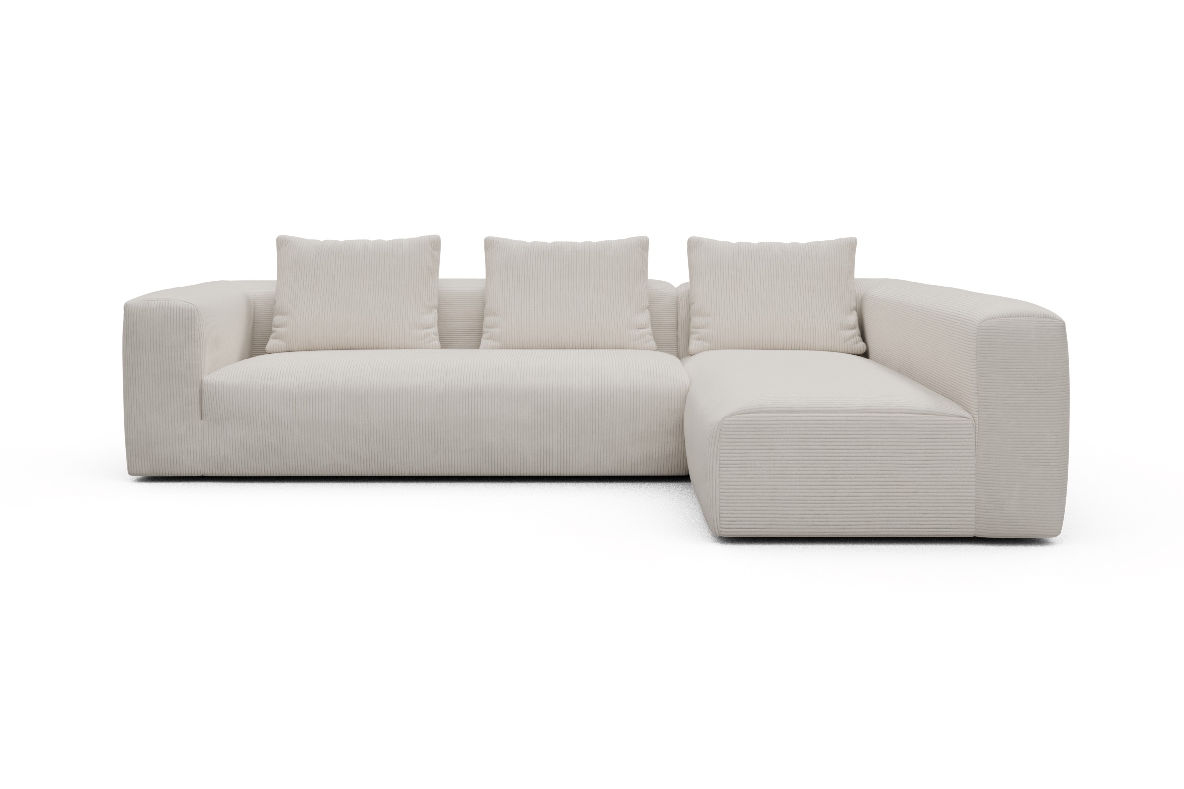 Skandi Home Ecksofa Fred 2x 2,5-Sitzer rechts offen Corduroy-Ivory moebelfaktor