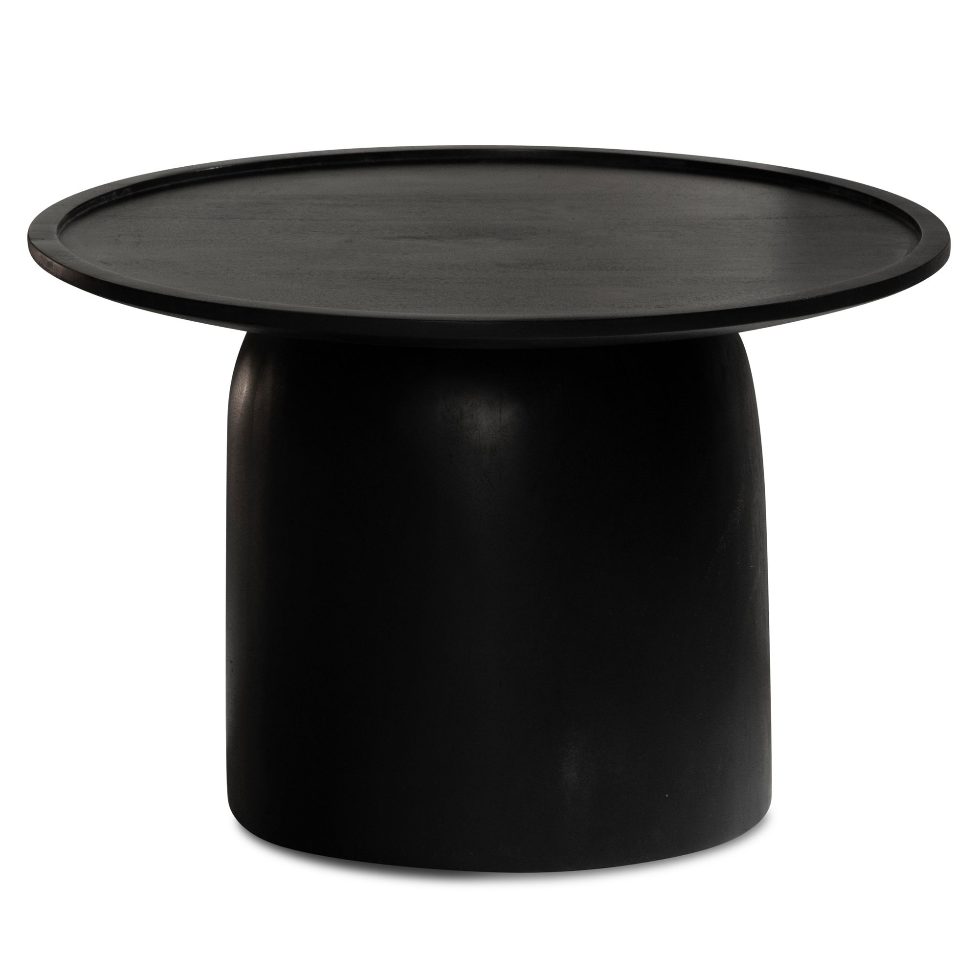 Couchtisch Asker Massivholz Schwarz Ø 60 × H 40 cm
