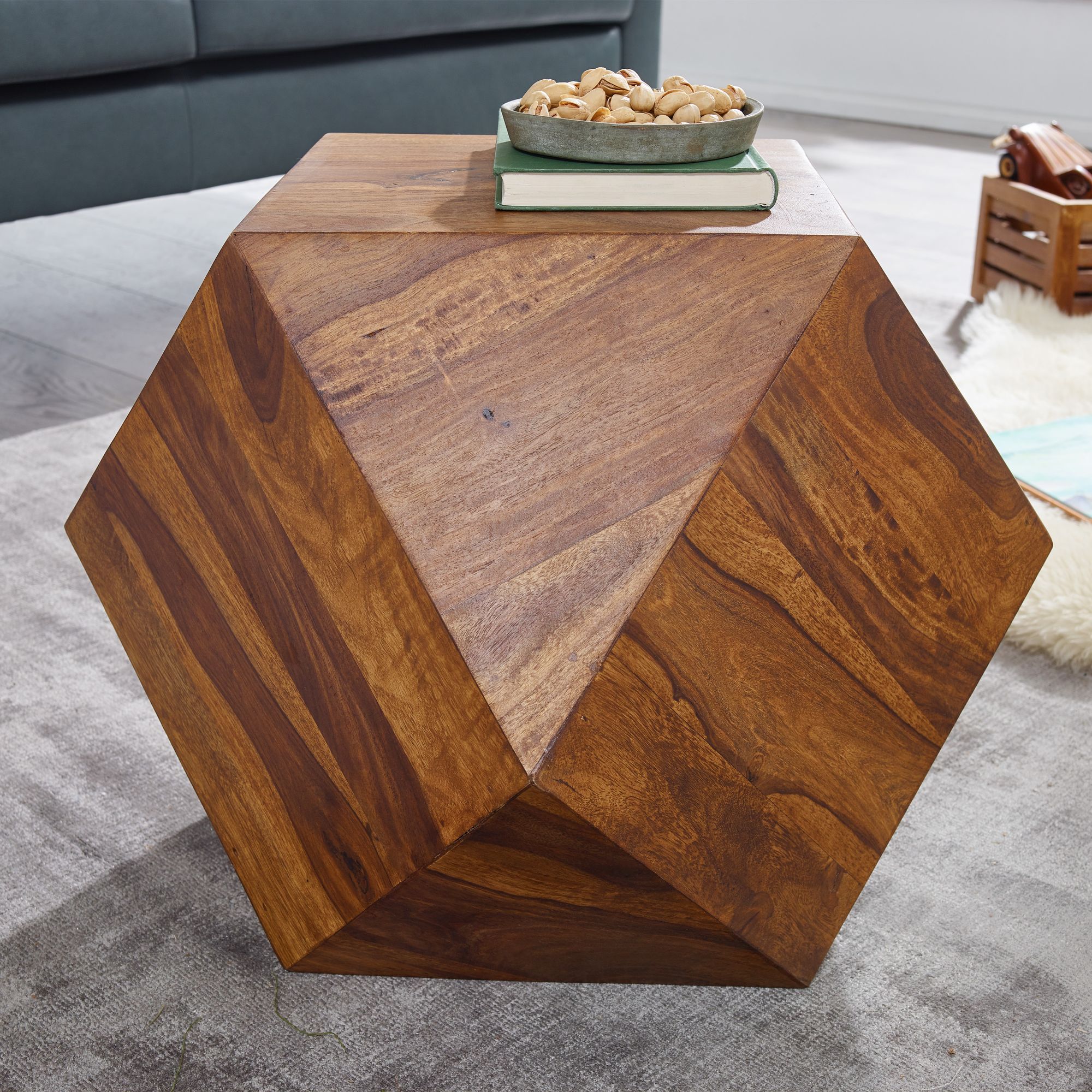 Couchtisch Vestby Massivholz Braun 57 × 57 × 42,5 cm