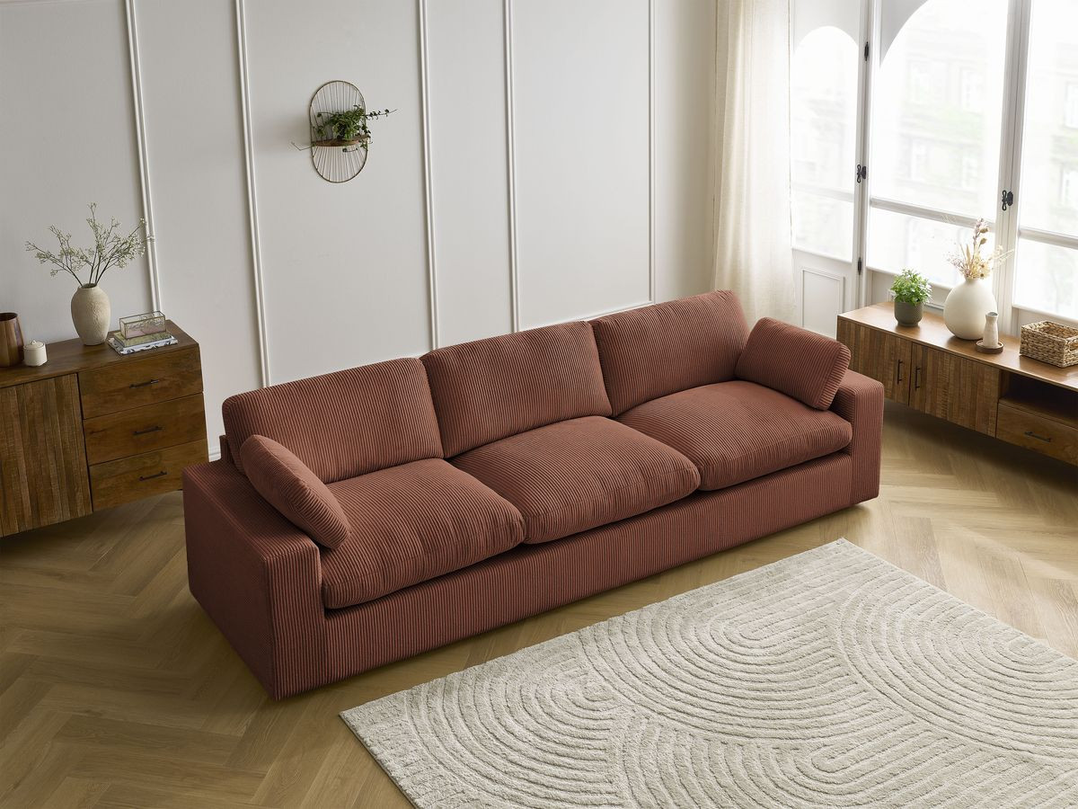 Bobochic Belair Sofa 4-Sitzer Cordsamt Orange