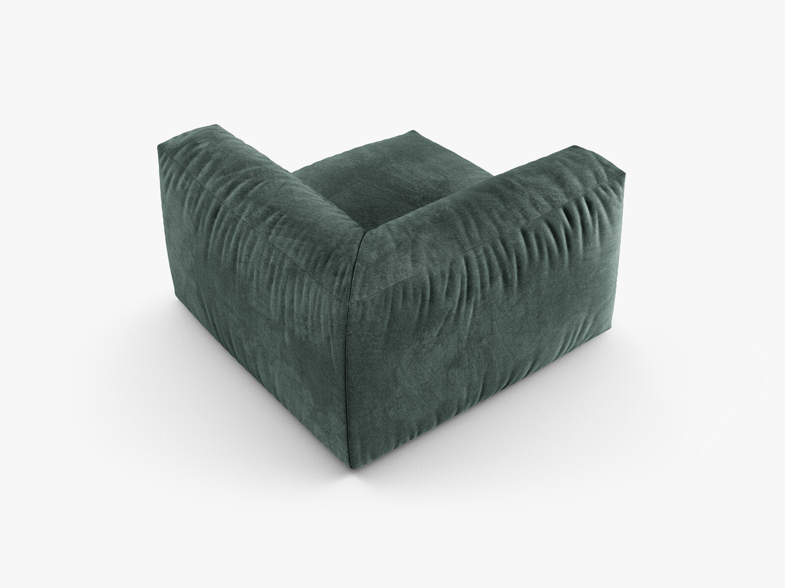 Micadoni symmetrisches Eckmodul Martina 1-Sitzer 90cm Sitztiefe Samt Vogue Petrol