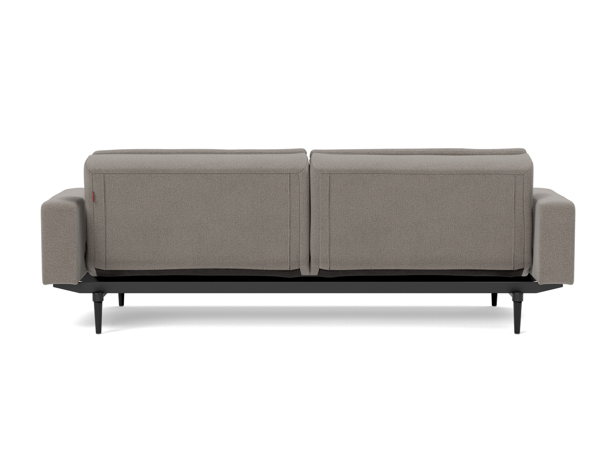 Schlafsofa Dublexo mit Armlehnen Flachgewebe Mixed Dance 521-Grey Beine Styletto Eiche schwarz