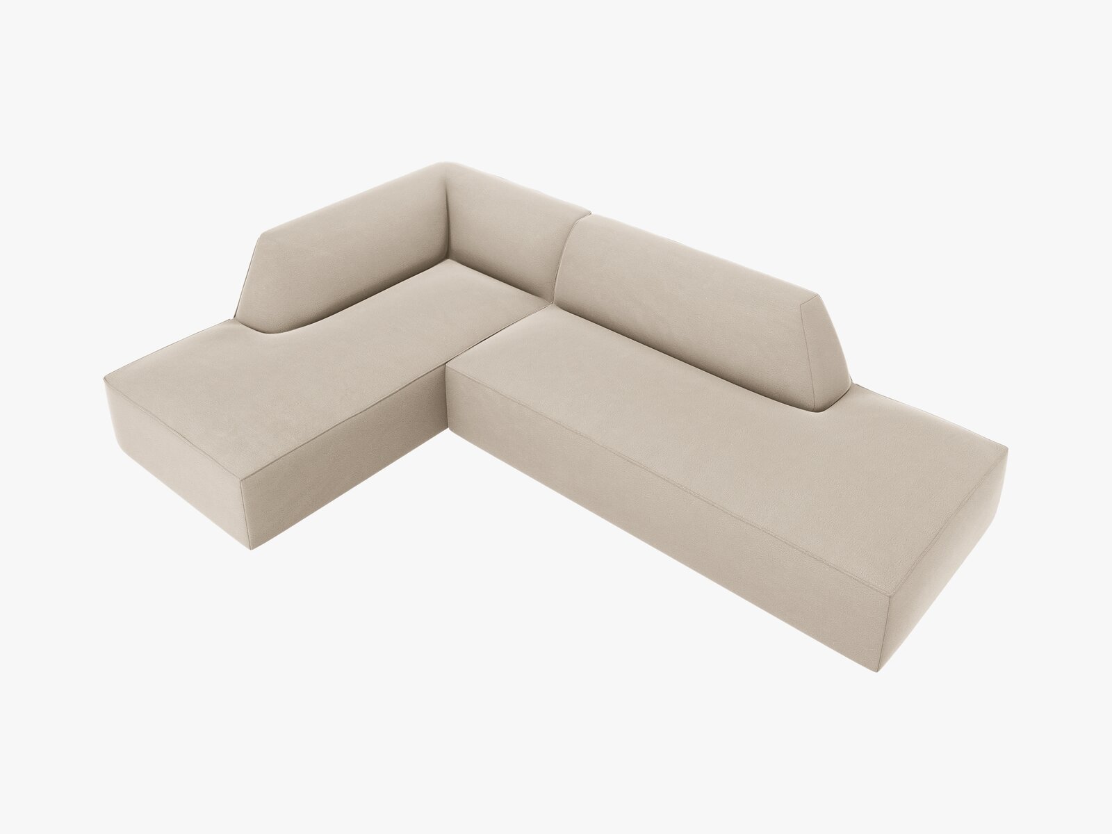 Micadoni Ecksofa Ruby 4-Sitzer Links Samt Salvador Beige