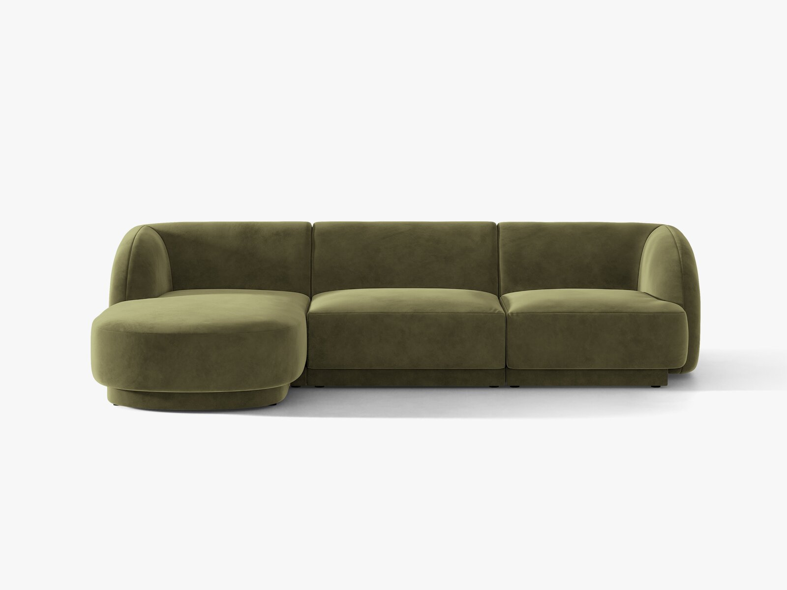 Micadoni Ecksofa Miley 4-Sitzer Links Samt Bluvel Grün