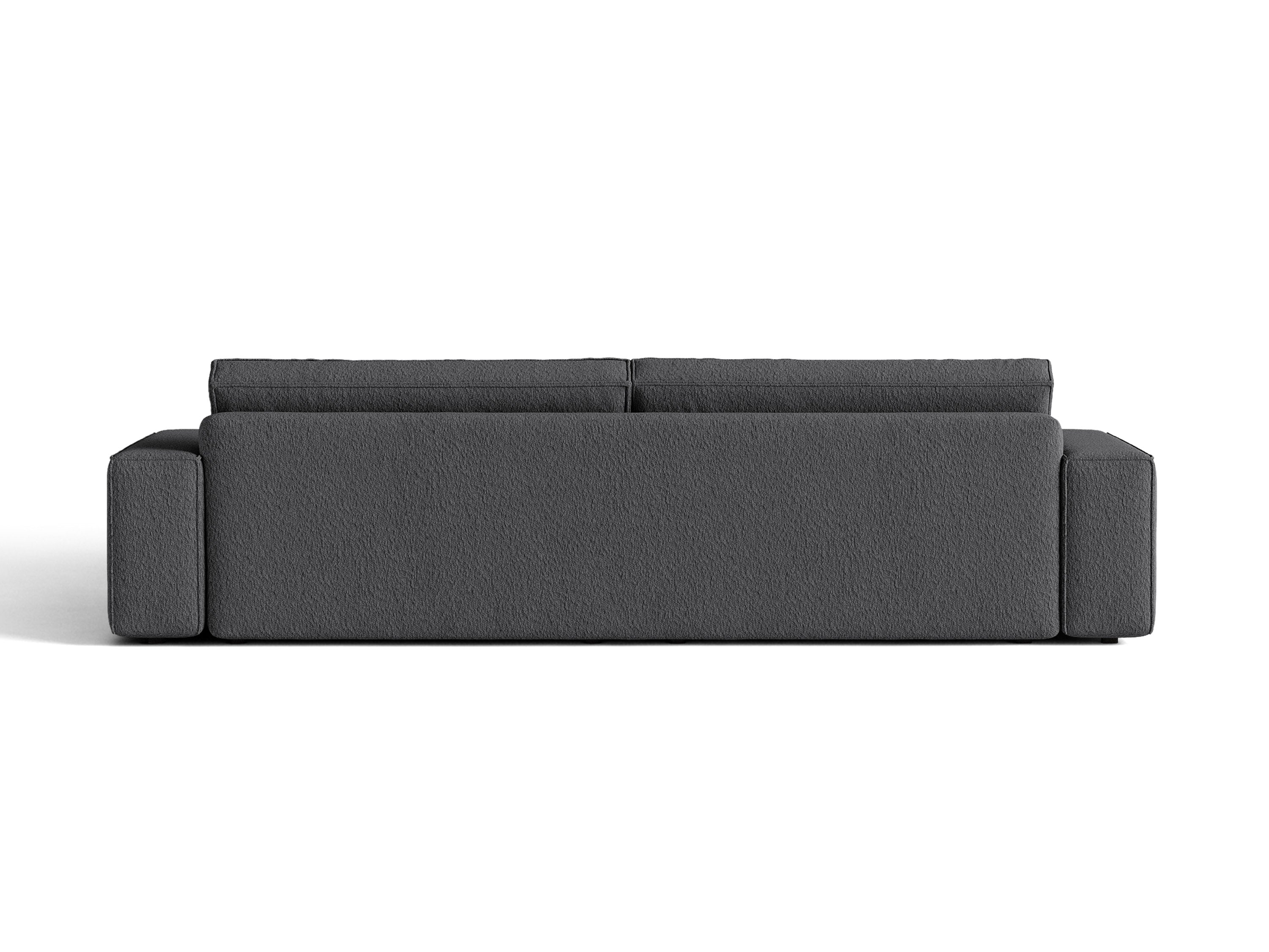 Micadoni Schlafsofa Jodie 3-Sitzer Boucle Baloo Dunkelgrau