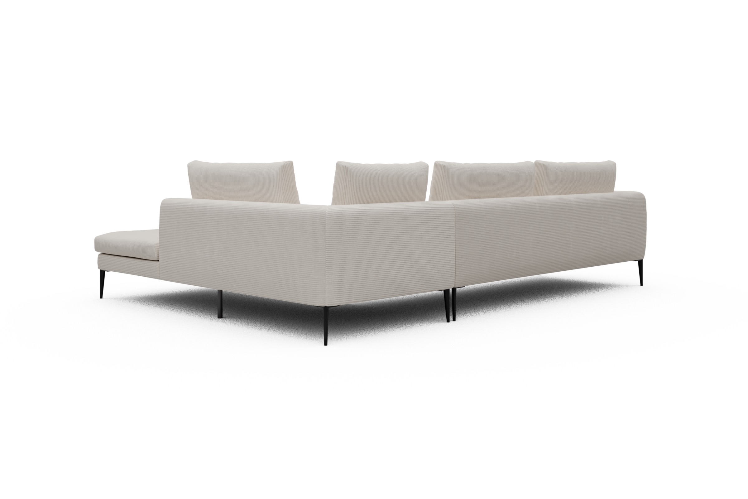 Ecksofa Paul Relax-Ecke links mit 3-Sitzer Corduroy-Ivory