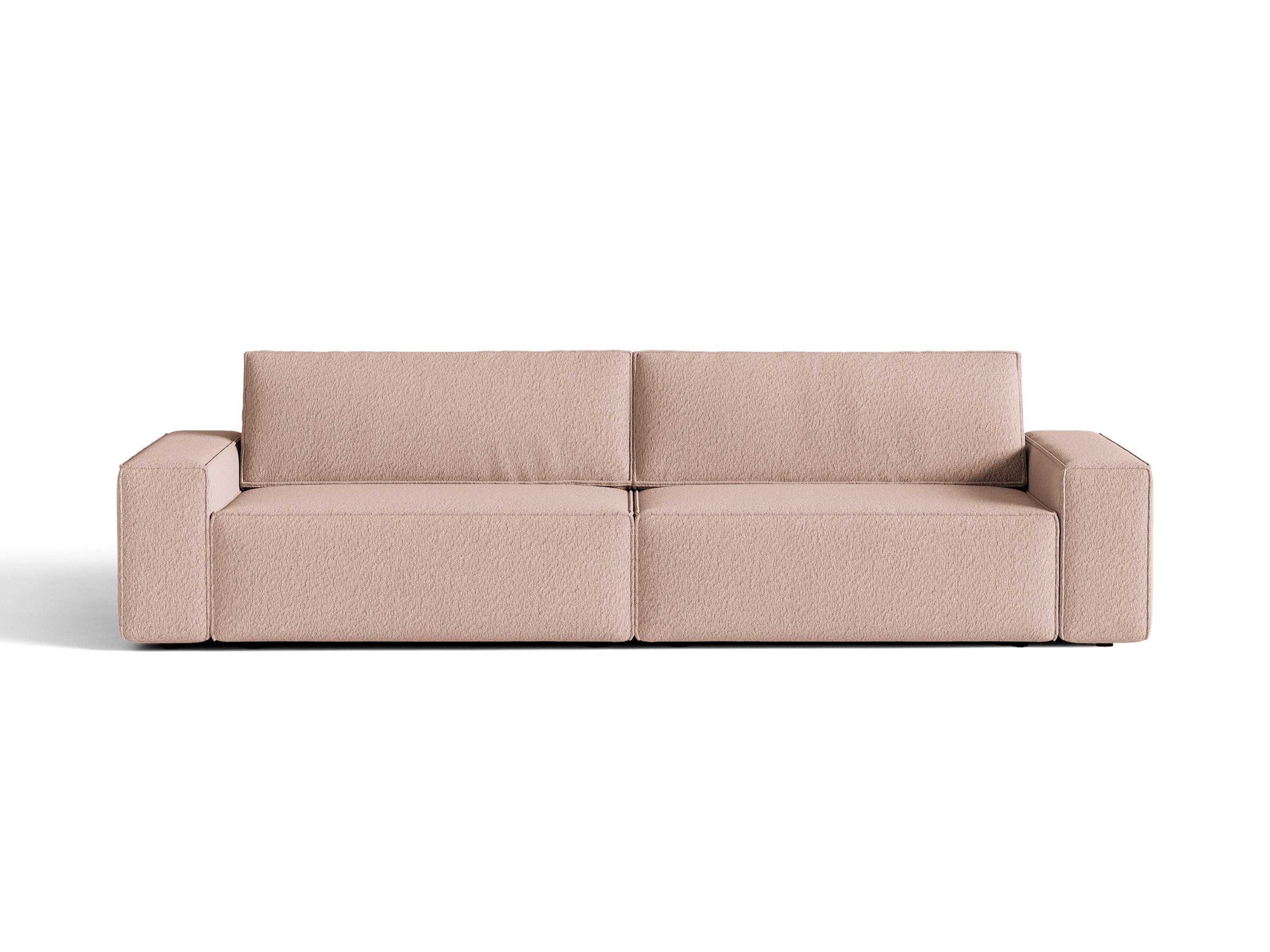 Micadoni Schlafsofa Jodie 3-Sitzer Boucle Baloo Puderrosa
