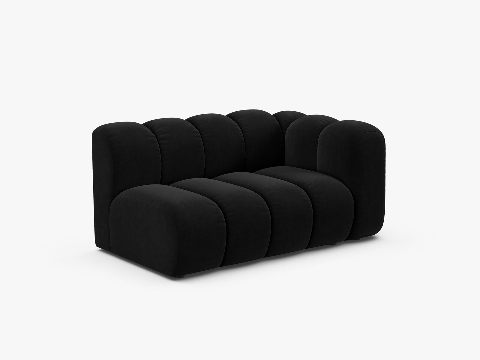 Micadoni Modul Lupine 2-Sitzer Samt Salvador Schwarz Rechts