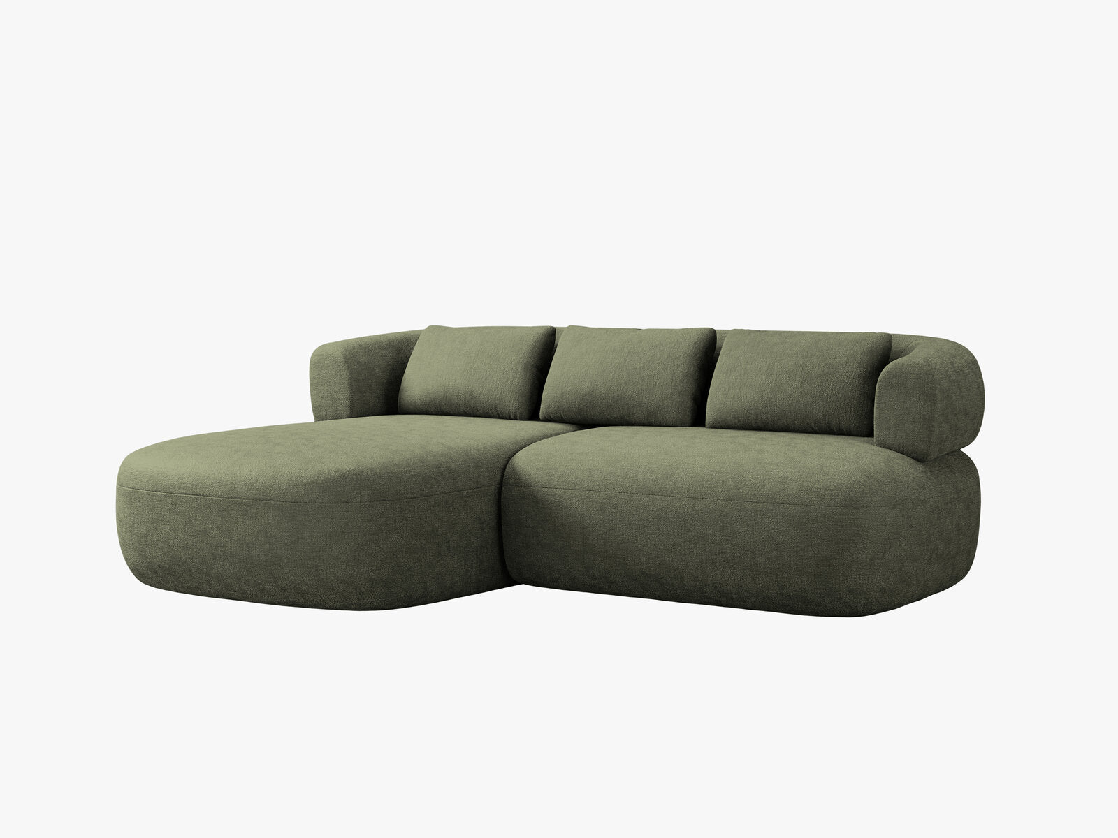 Micadoni 5-Sitzer Ecksofa Jenny Kleine Version Links Chenille Perfect Harmony Grün