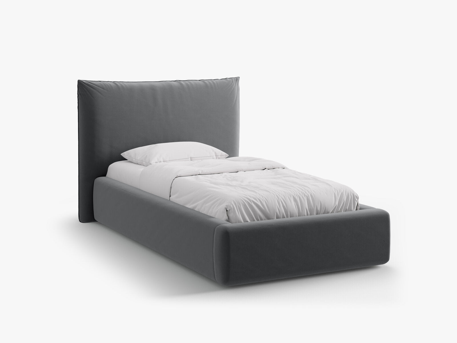 Micadoni Bett Kaelle Samt Bluvel Grau