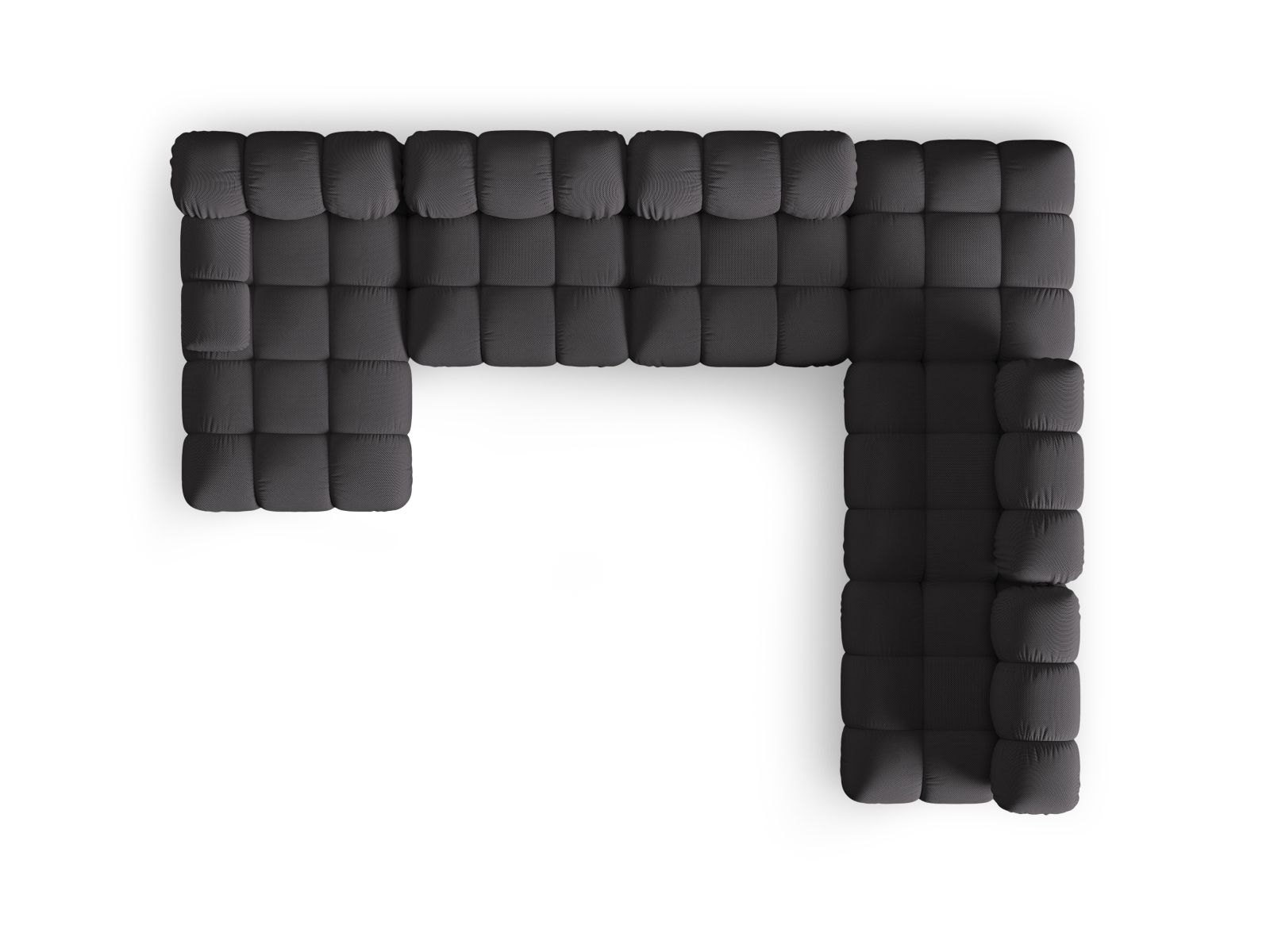 Micadoni Modulares Panorama Ecksofa Bellis 7-Sitzer Rechts 3D-Stoff Sonic Espresso
