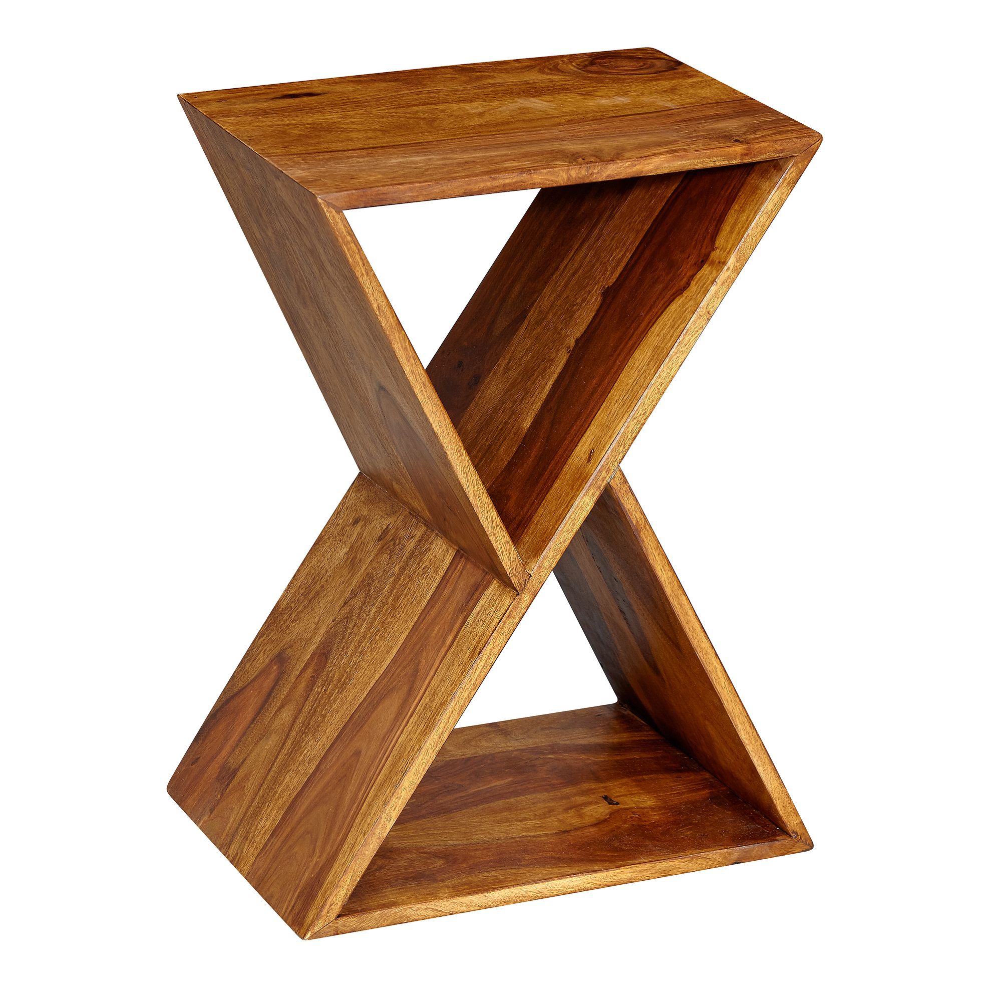 Beistelltisch Fugloy Sheesham Massivholz Braun 43 × 30 × 60 cm