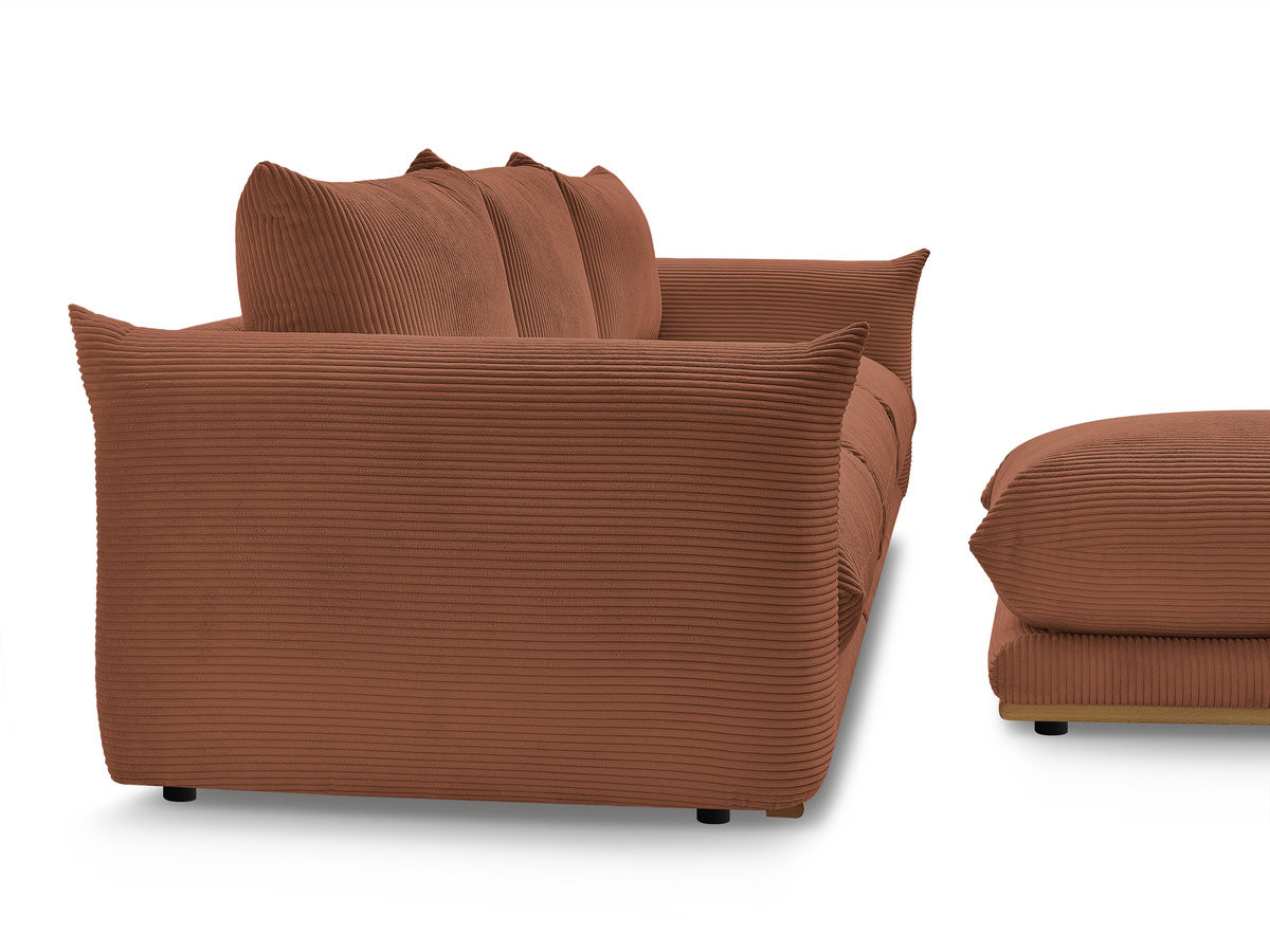 Bobochic Ernest Sofa 3-Sitzer mit Pouf 266 × 106 cm Cordsamt Orange