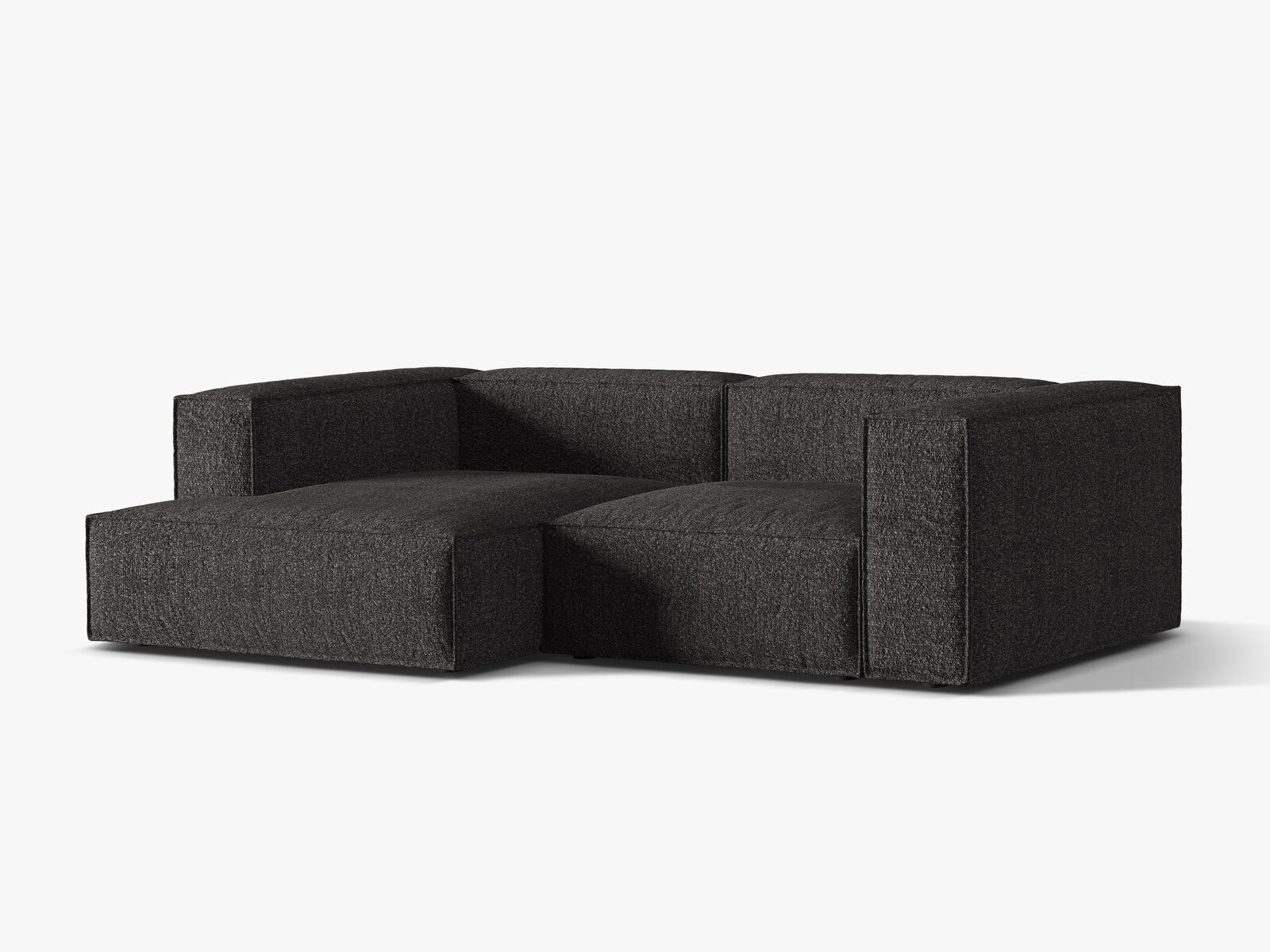 Micadoni Ecksofa Nuria 3-Sitzer Links Boucle Anthrazit