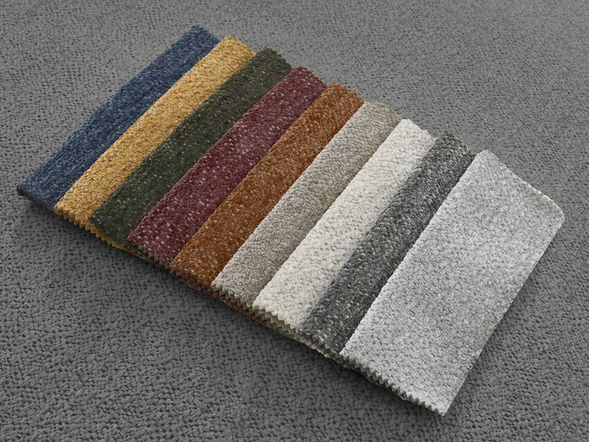 Bobochic Voltaire Sofa 5-Sitzer mit Pouf Melange-Stoff Dunkelgrau