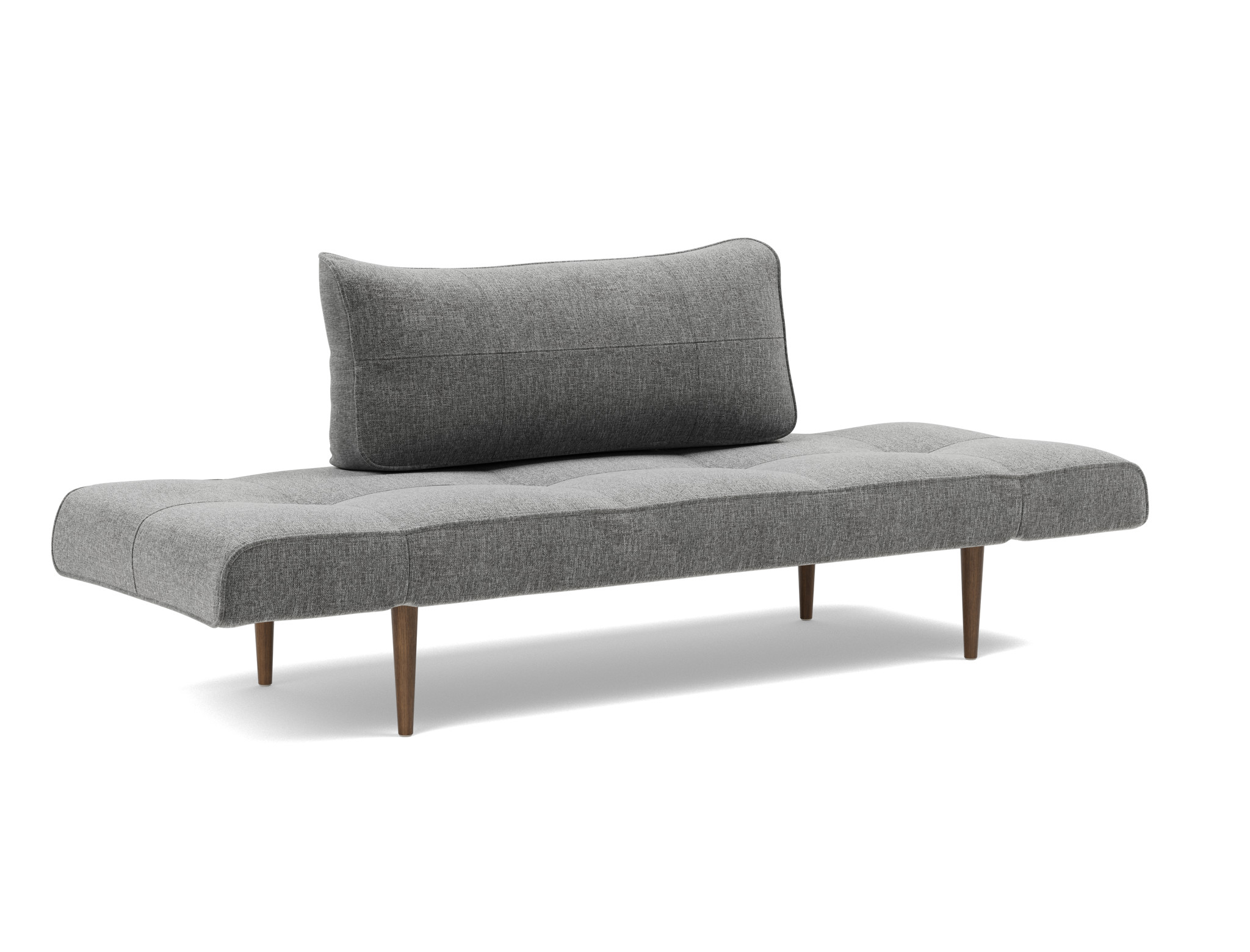 Tagesbett Zeal Strukturierter Stoff Twist 563-Charcoal Beine Styletto Eiche dunkel