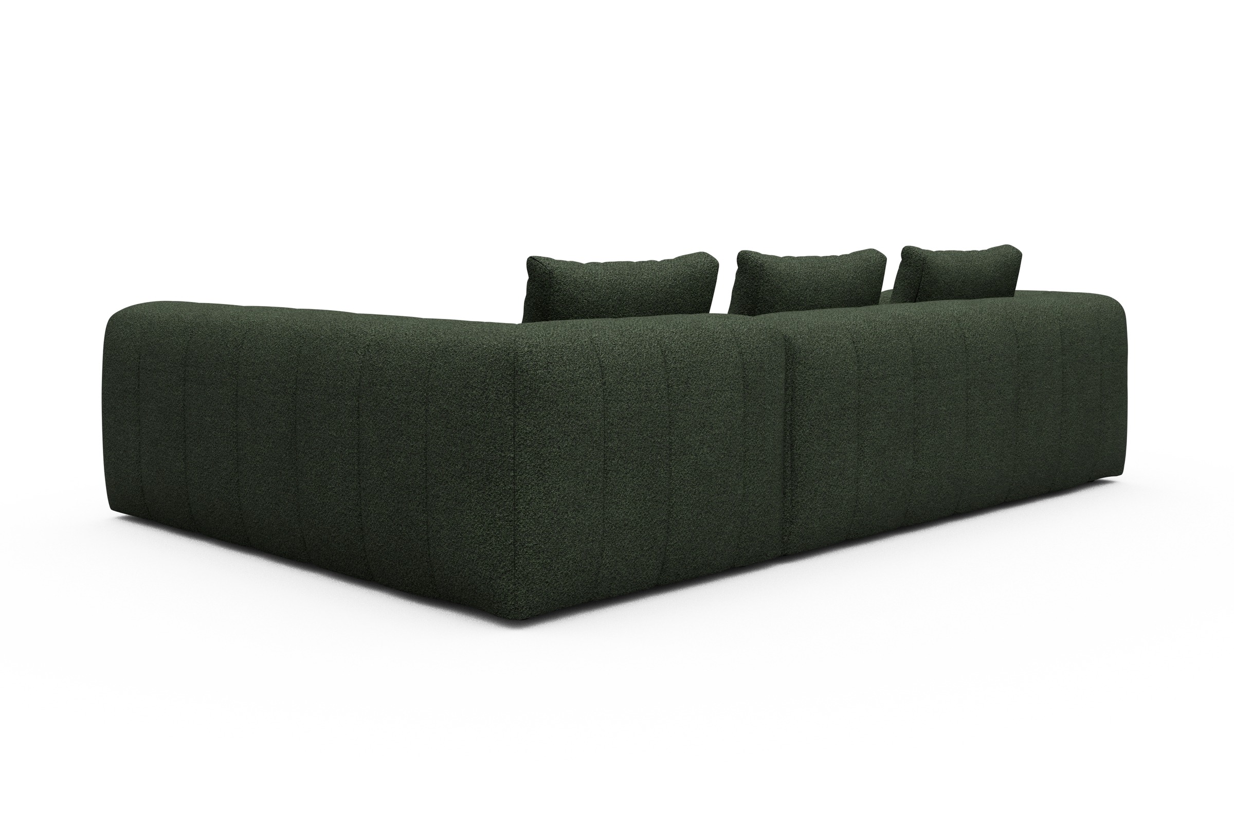 Ecksofa Hugo 2x 2,5-Sitzer Armlehne links Vanora-Deep-Green