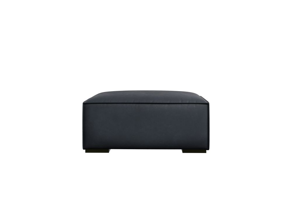 Cosmopolitan Design Pouf Turin Leder Granada Blau