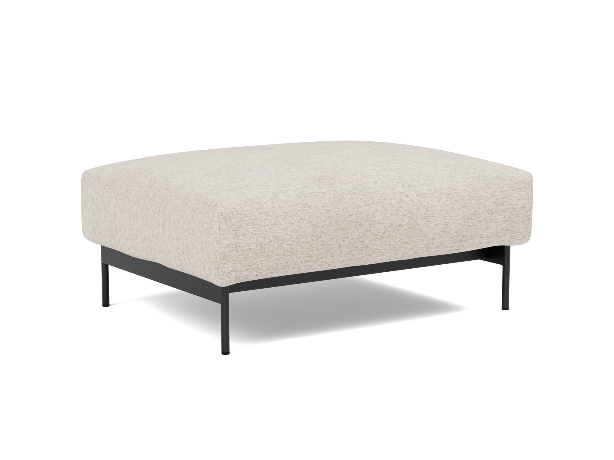 Hocker Malloy Chenille Yuveno 470-Natural Beine Schwarzes Metall