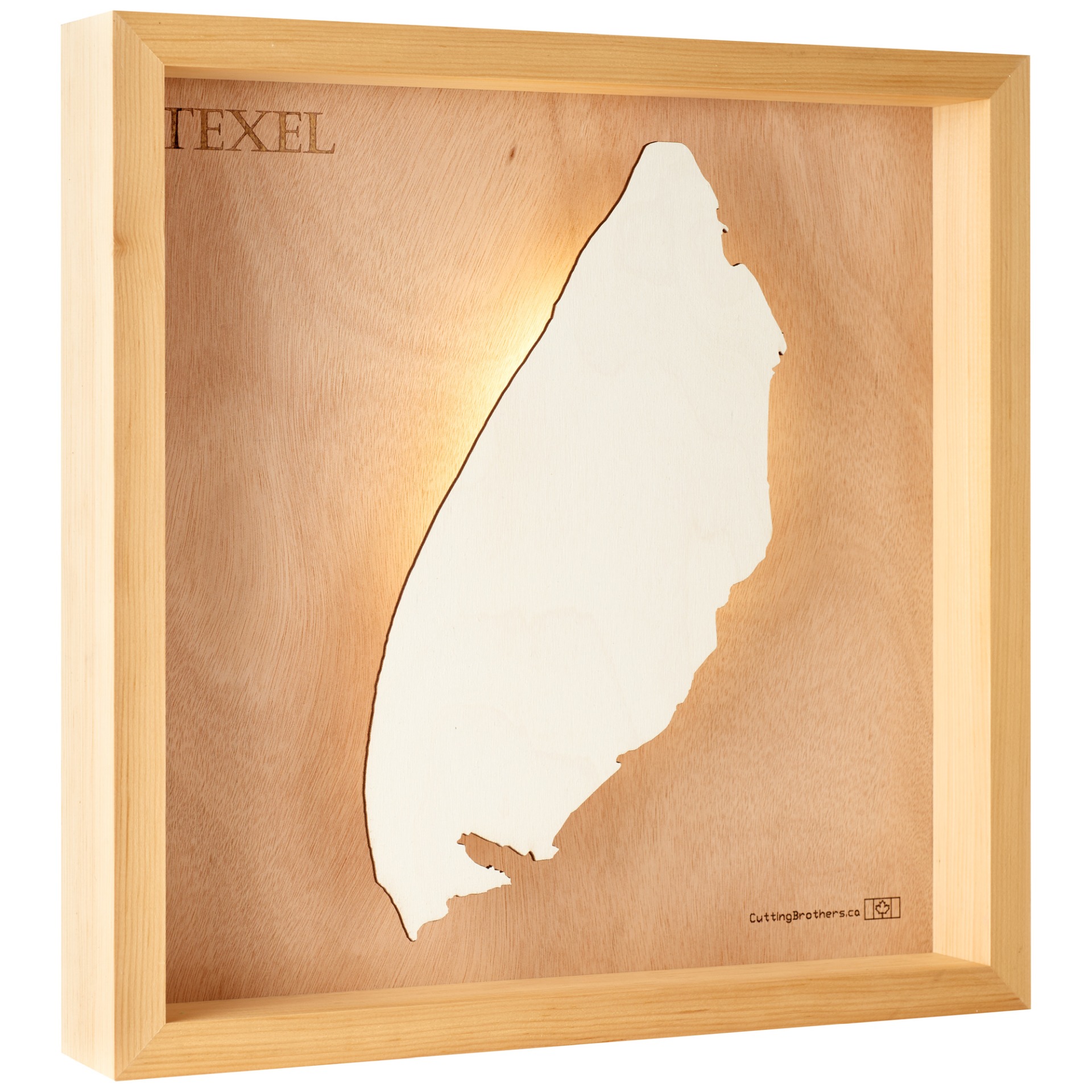 Cutting Brothers LED Licht Texel 3D Insel Holz Karte