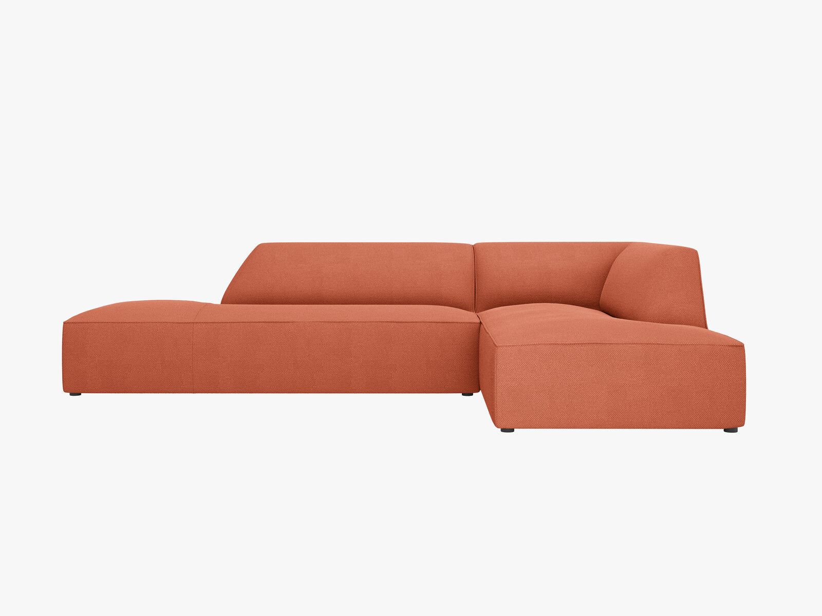 Micadoni Ecksofa Ruby 4-Sitzer Rechts Strukturierter Stoff Koralle