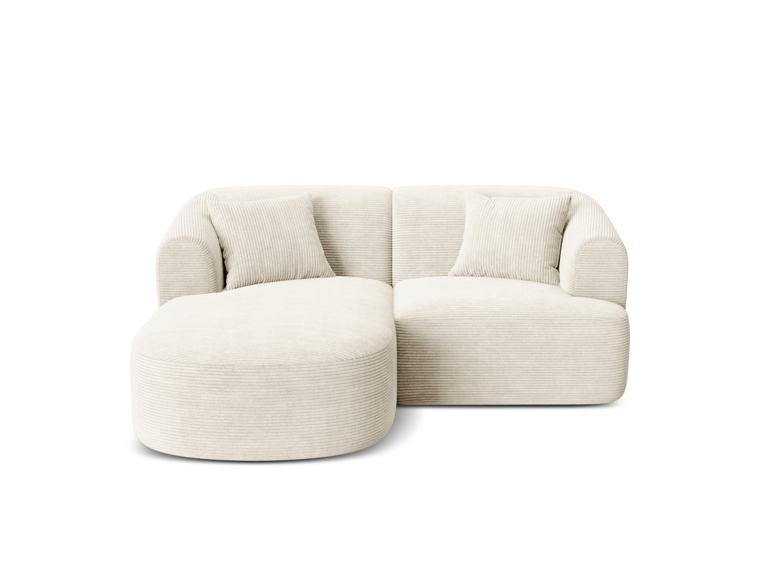 Cosmopolitan Design Ecksofa Campi 3-Sitzer Kord Lincoln D Helles Beige Links