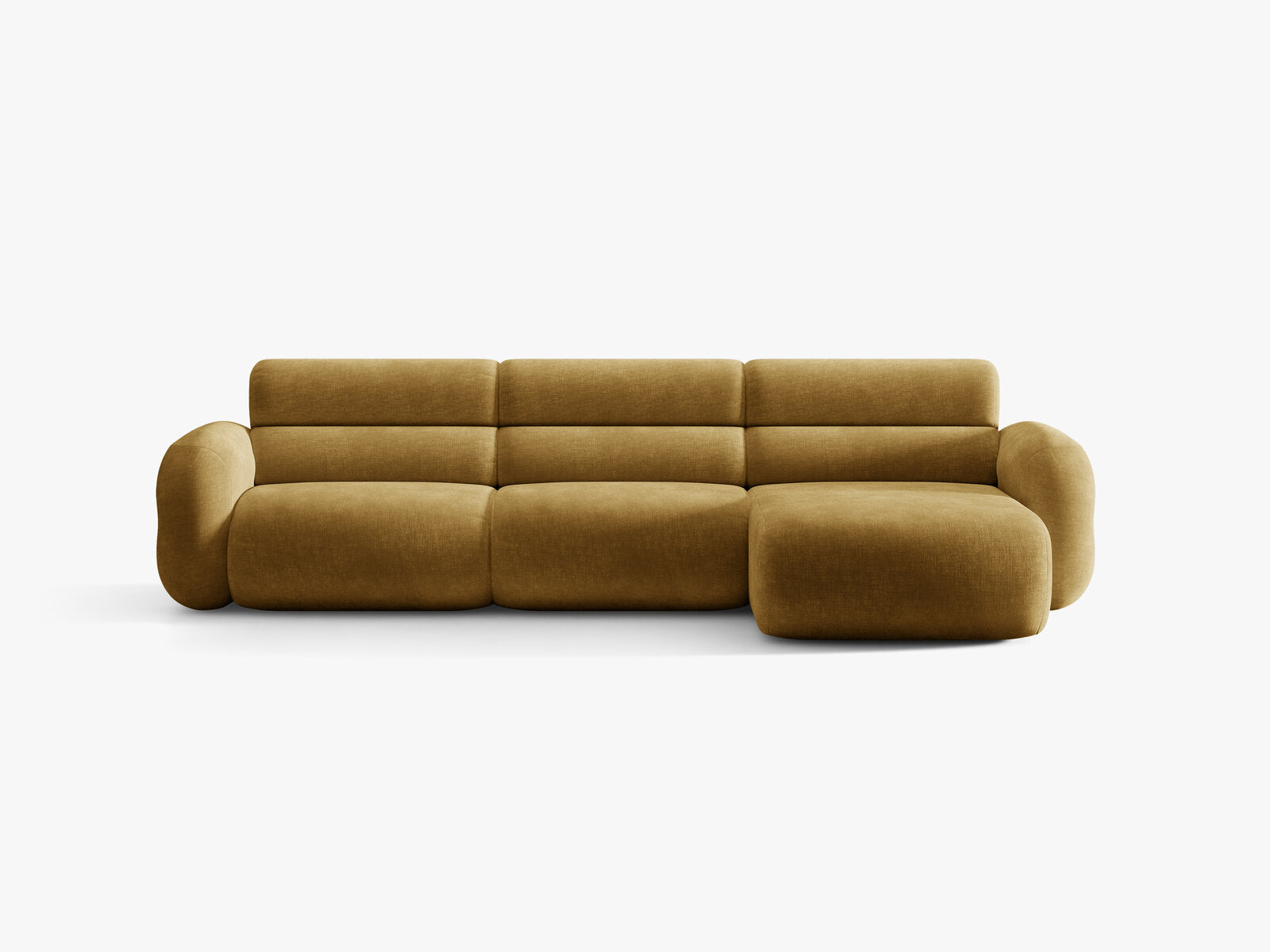 Micadoni Neo Ecksofa 4-Sitzer Rechts Chenille Golden Senf