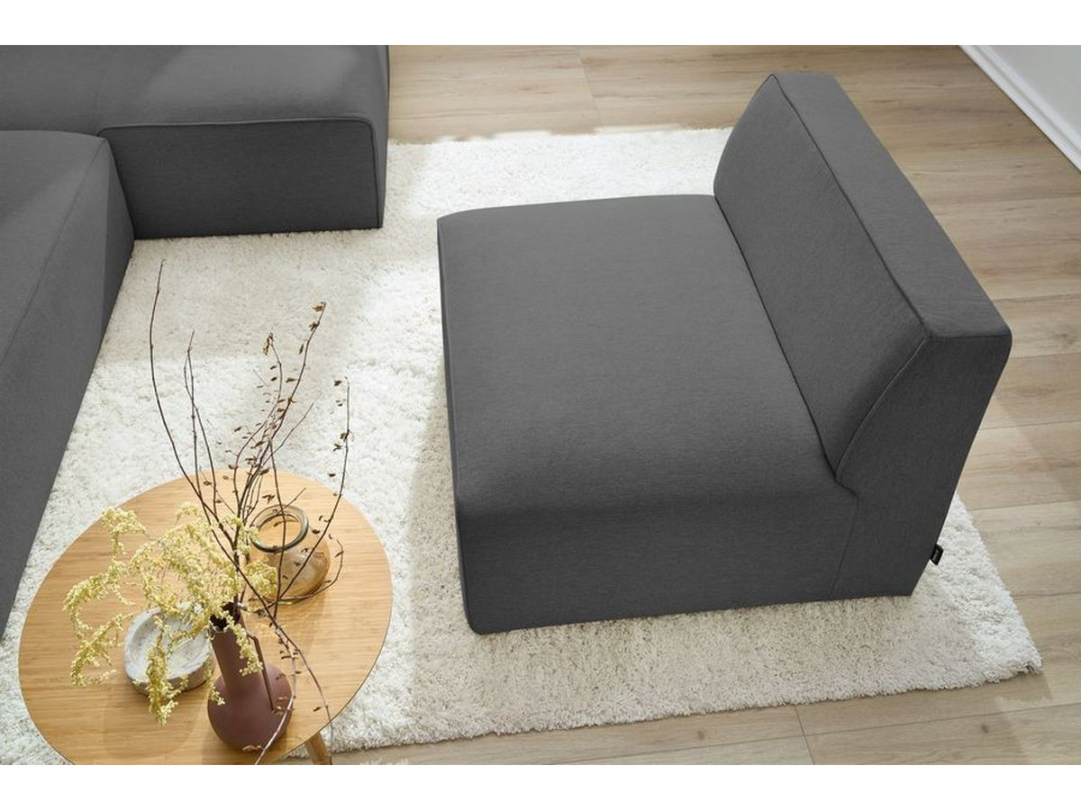 Bobochic Megeve Sofamodul 1-Sitzer Melange-Stoff Dunkelgrau