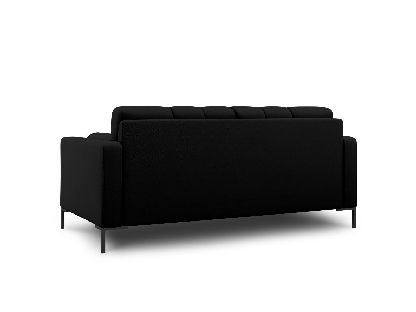 Cosmopolitan Design Sofa Bali 2-Sitzer Strukturierter Stoff Neve Schwarz Beine Schwarzes Metall